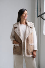 Chaleco Venus Beige y Crudo