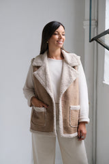 Chaleco Venus Beige y Crudo