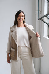 Chaleco Venus Beige y Crudo