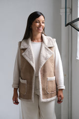 Chaleco Venus Beige y Crudo