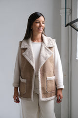 Chaleco Venus Beige y Crudo