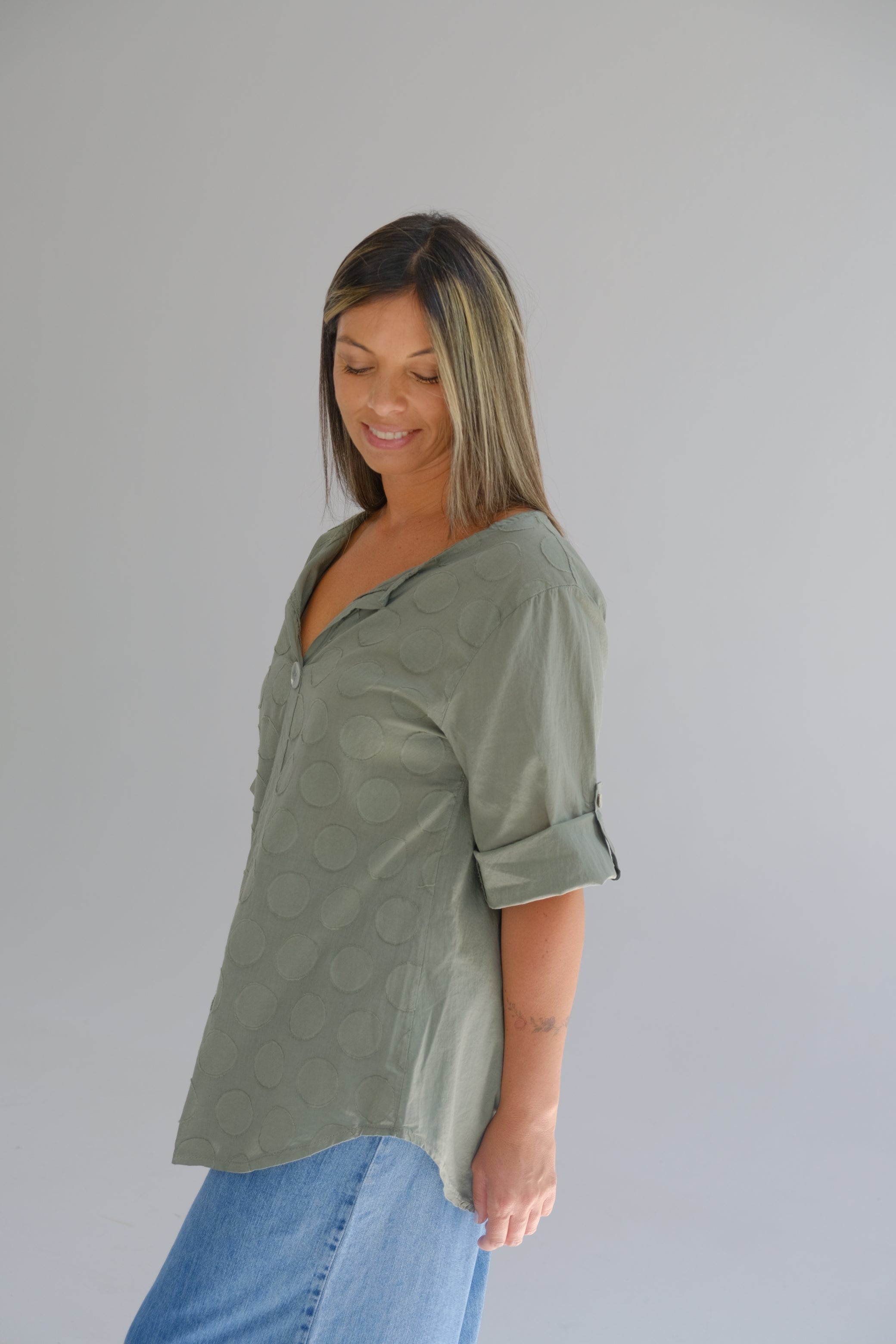 Blusa Dots Verde Seco