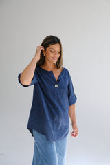 Blusa Dots Azul Marino