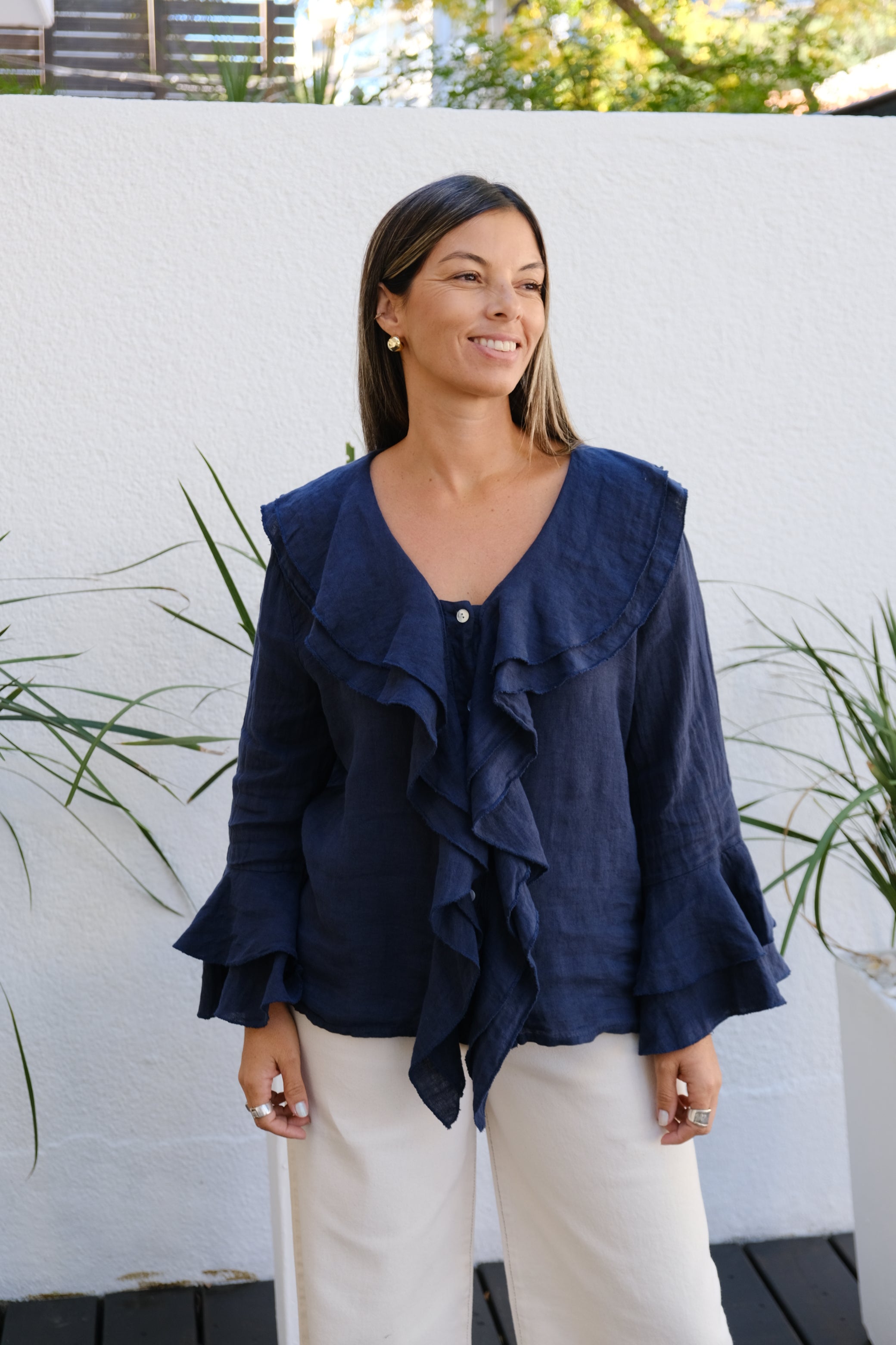 Blusa Aurora Manga Larga Azul