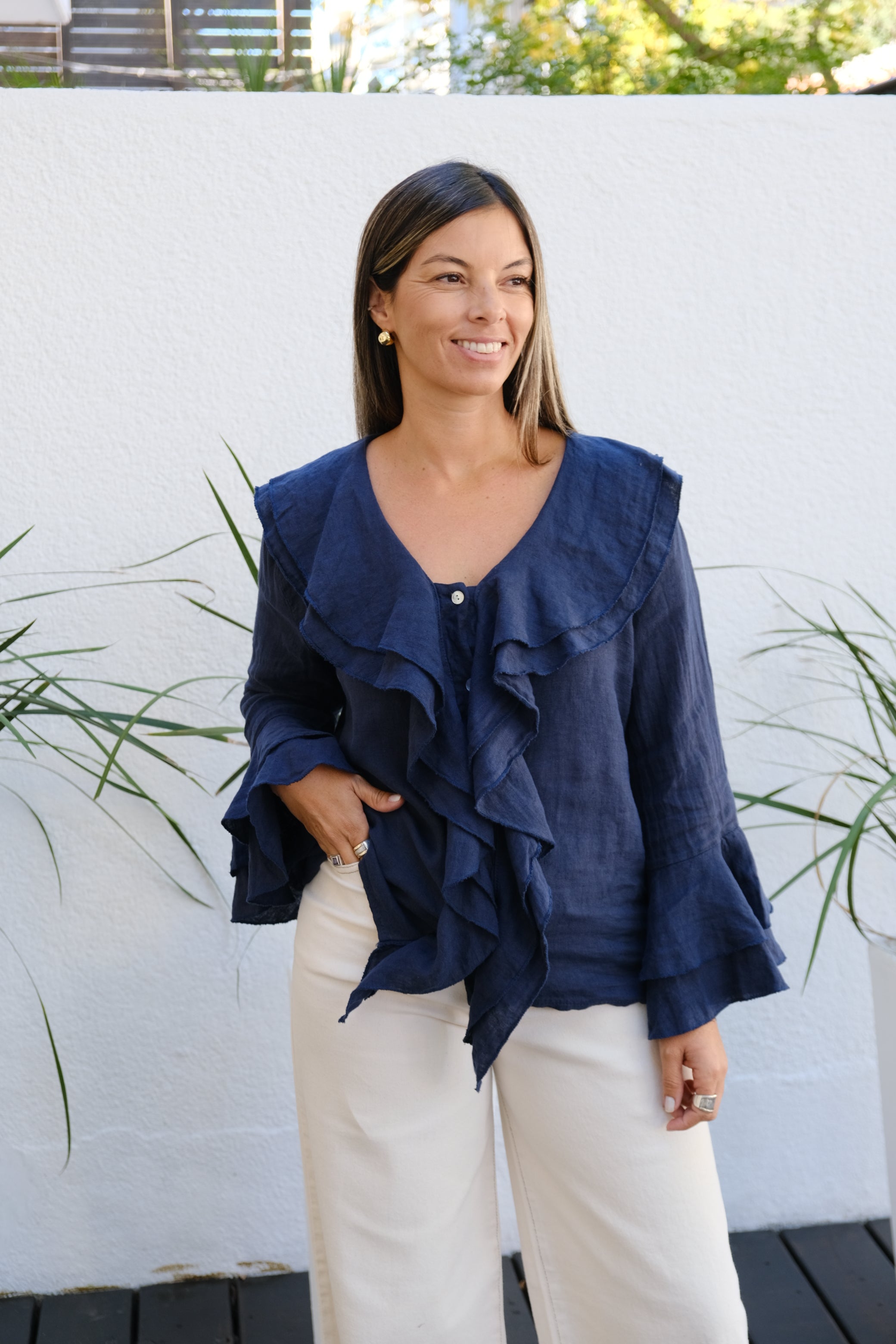 Blusa Aurora Manga Larga Azul