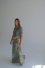 Falda Flora Verde Seco