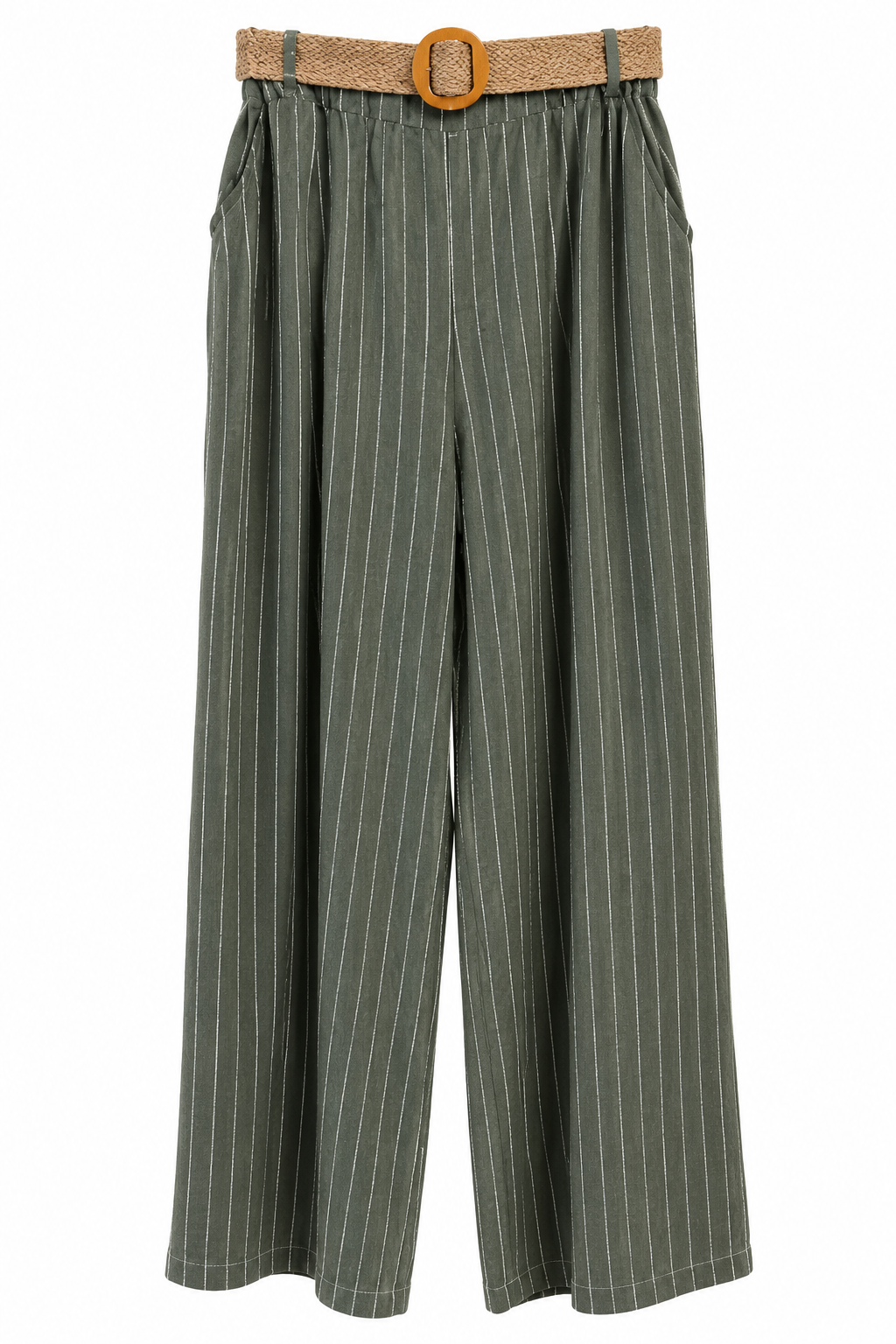 Pantalon Rayas Verde Seco
