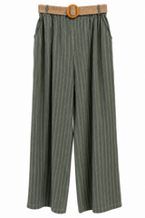 Pantalon Rayas Verde Seco