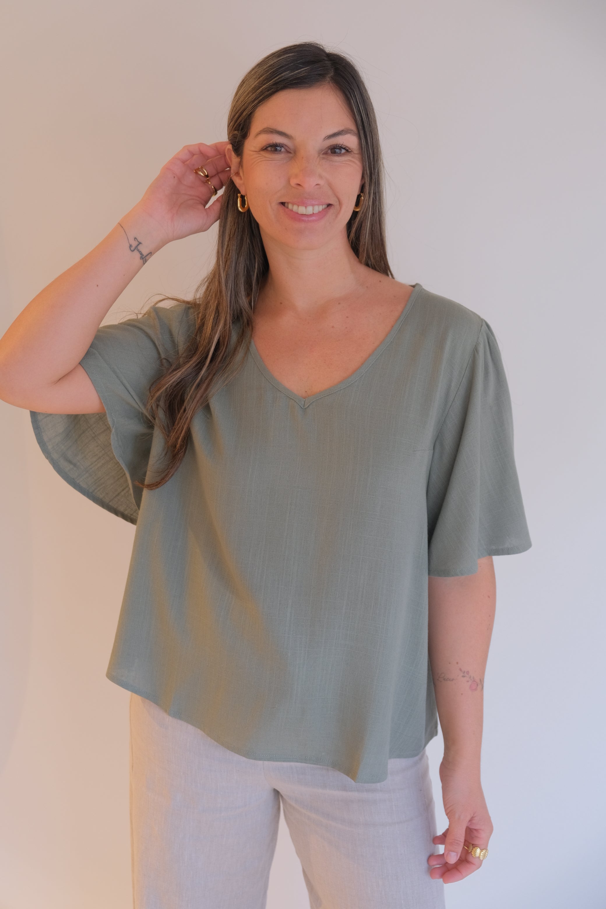 Blusa volado verde Cápsula