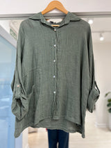 Camisa Libia verde seco