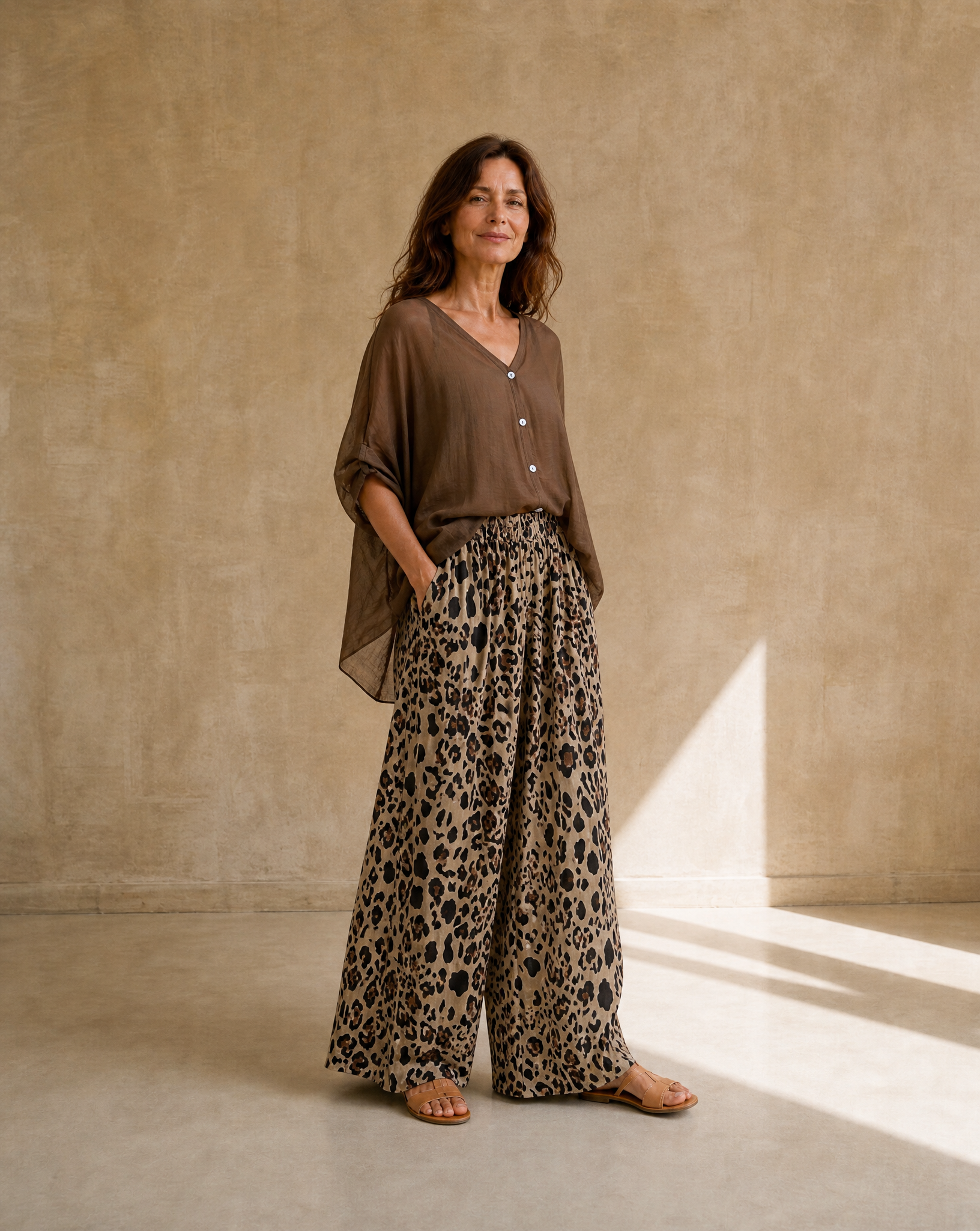 Pantalón Print Camel