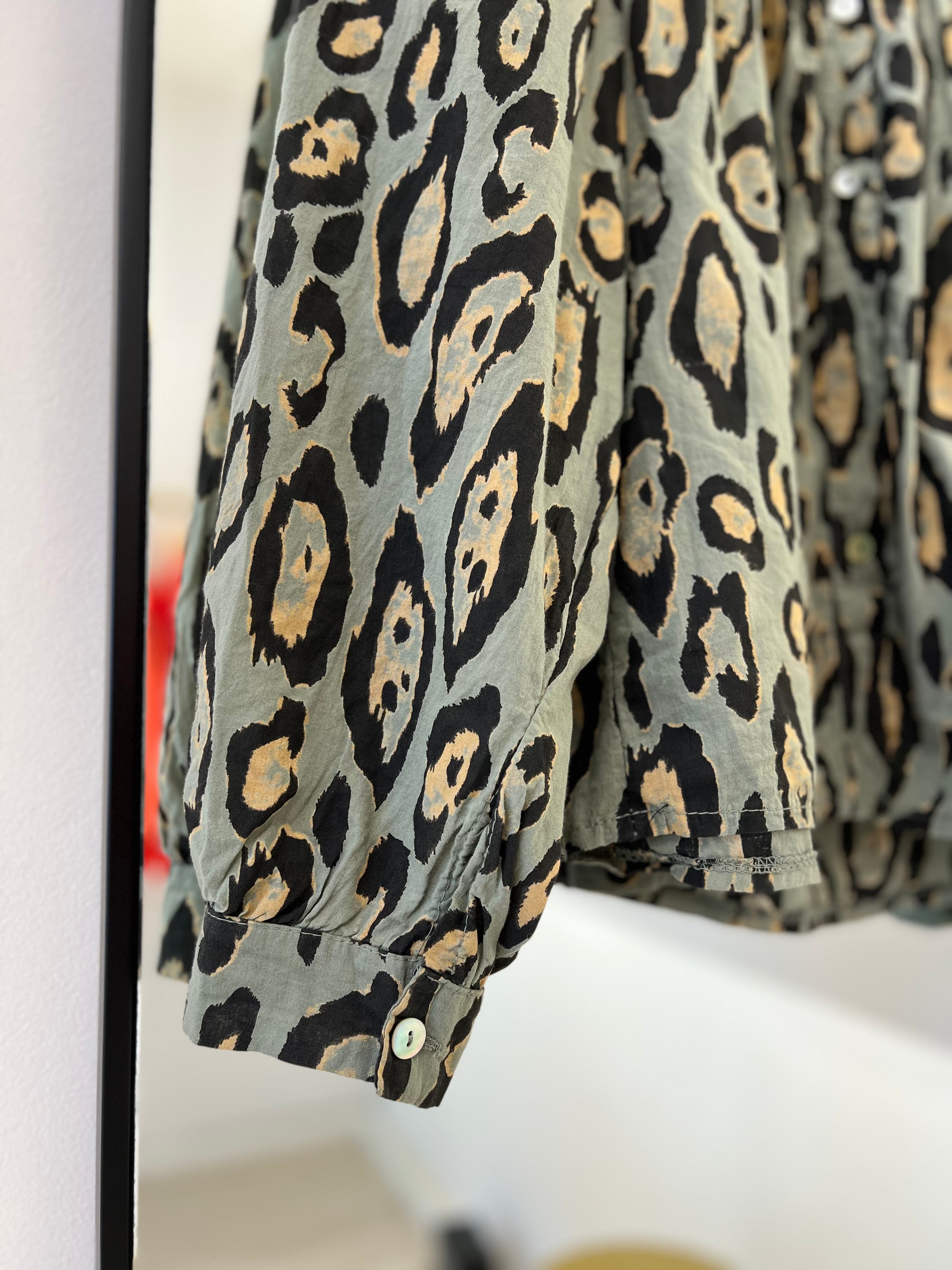 Camisa Agata Print Verde oliva