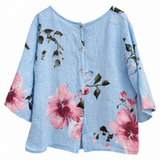Blusa candela estampada celeste