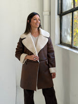 Abrigo Rio Choco con beige