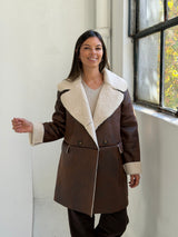 Abrigo Rio Choco con beige