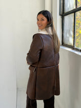 Abrigo Rio Choco con beige
