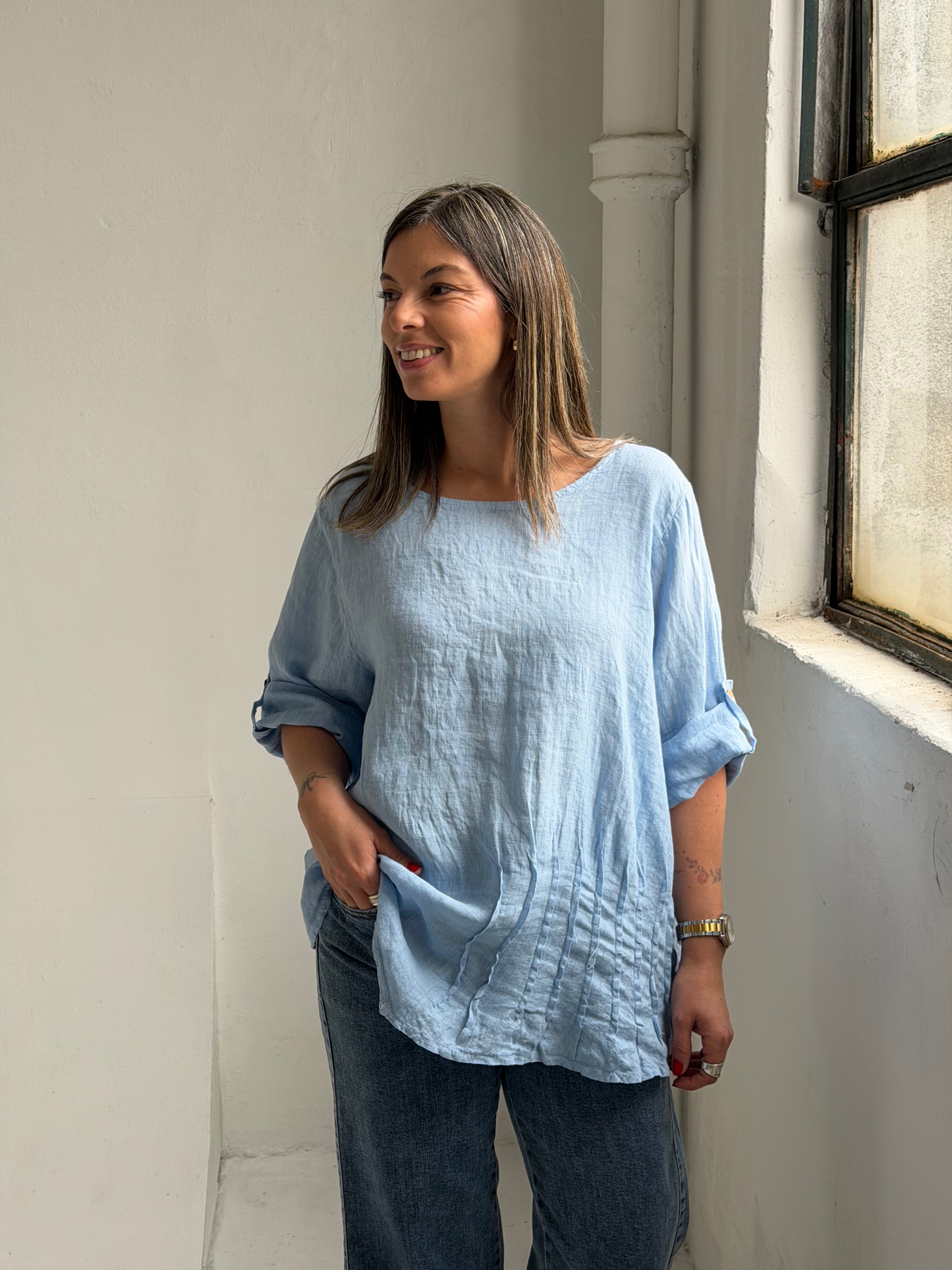 Blusa Zara Celeste