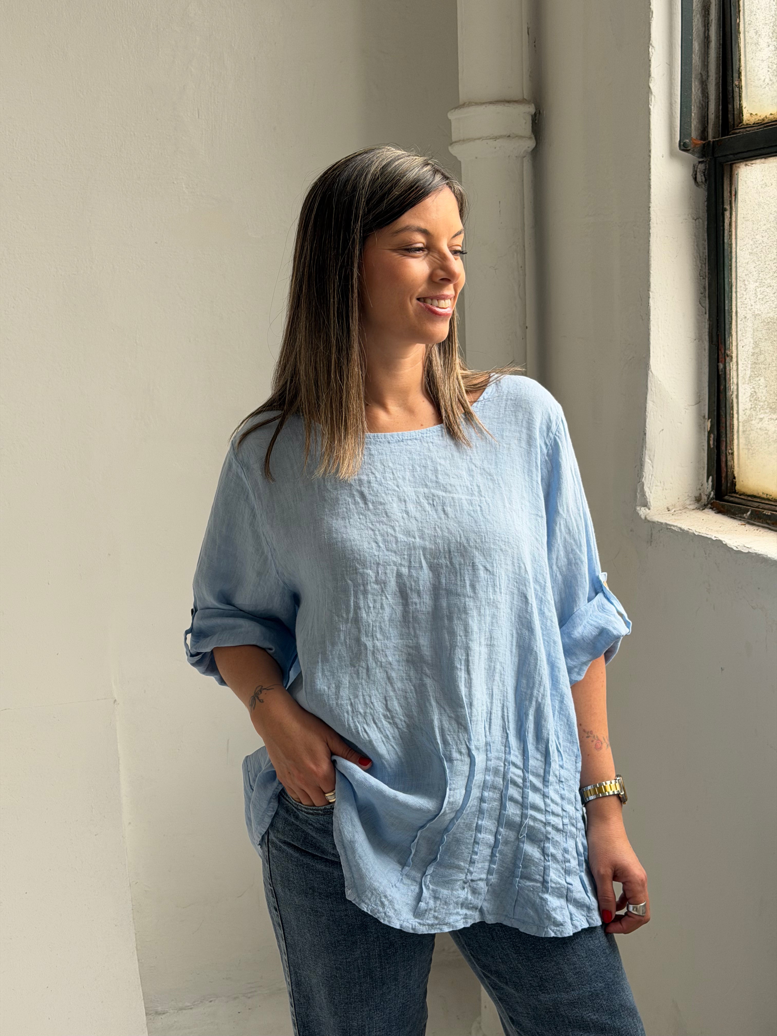 Blusa Zara Celeste
