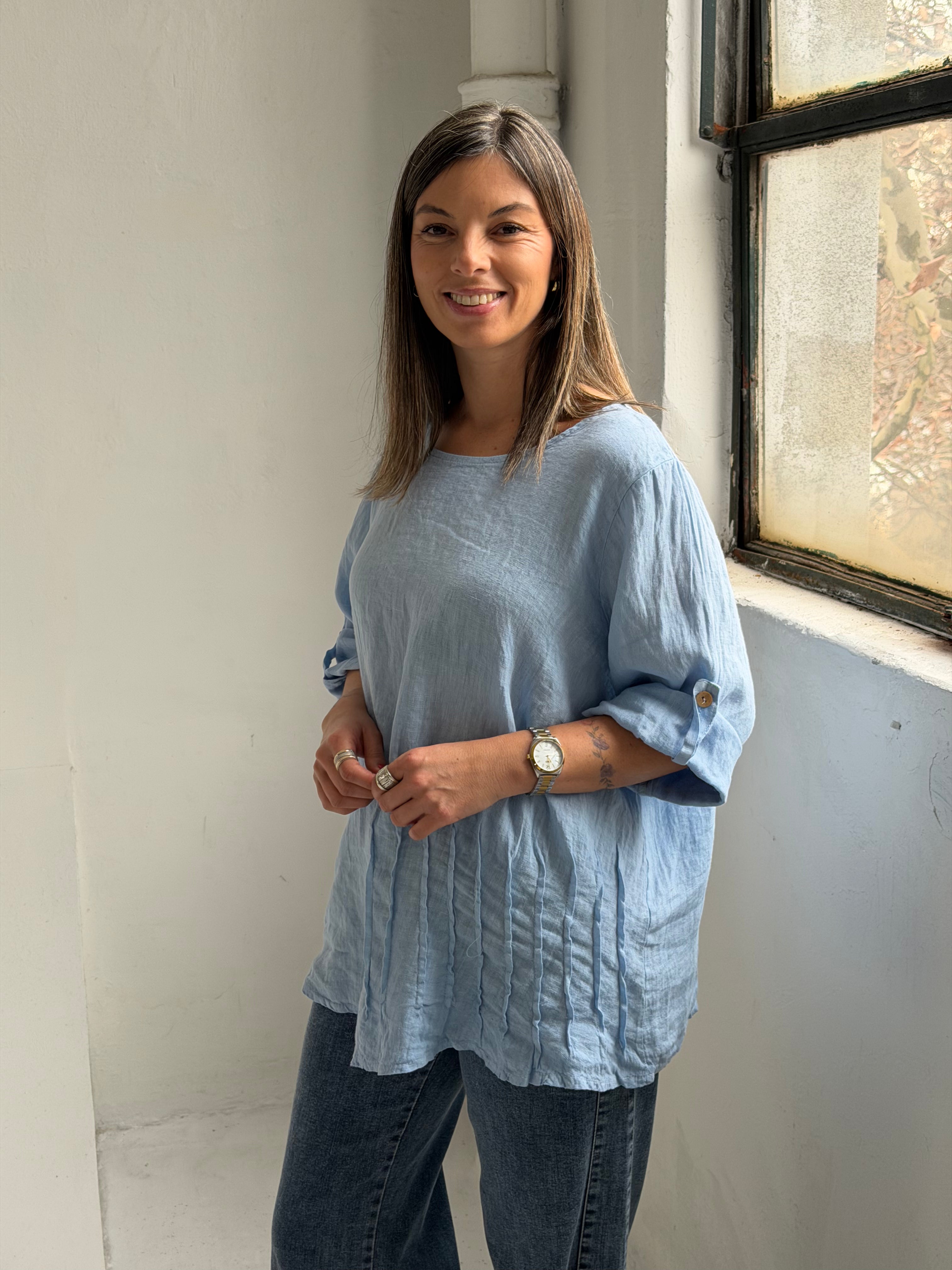 Blusa Zara Celeste