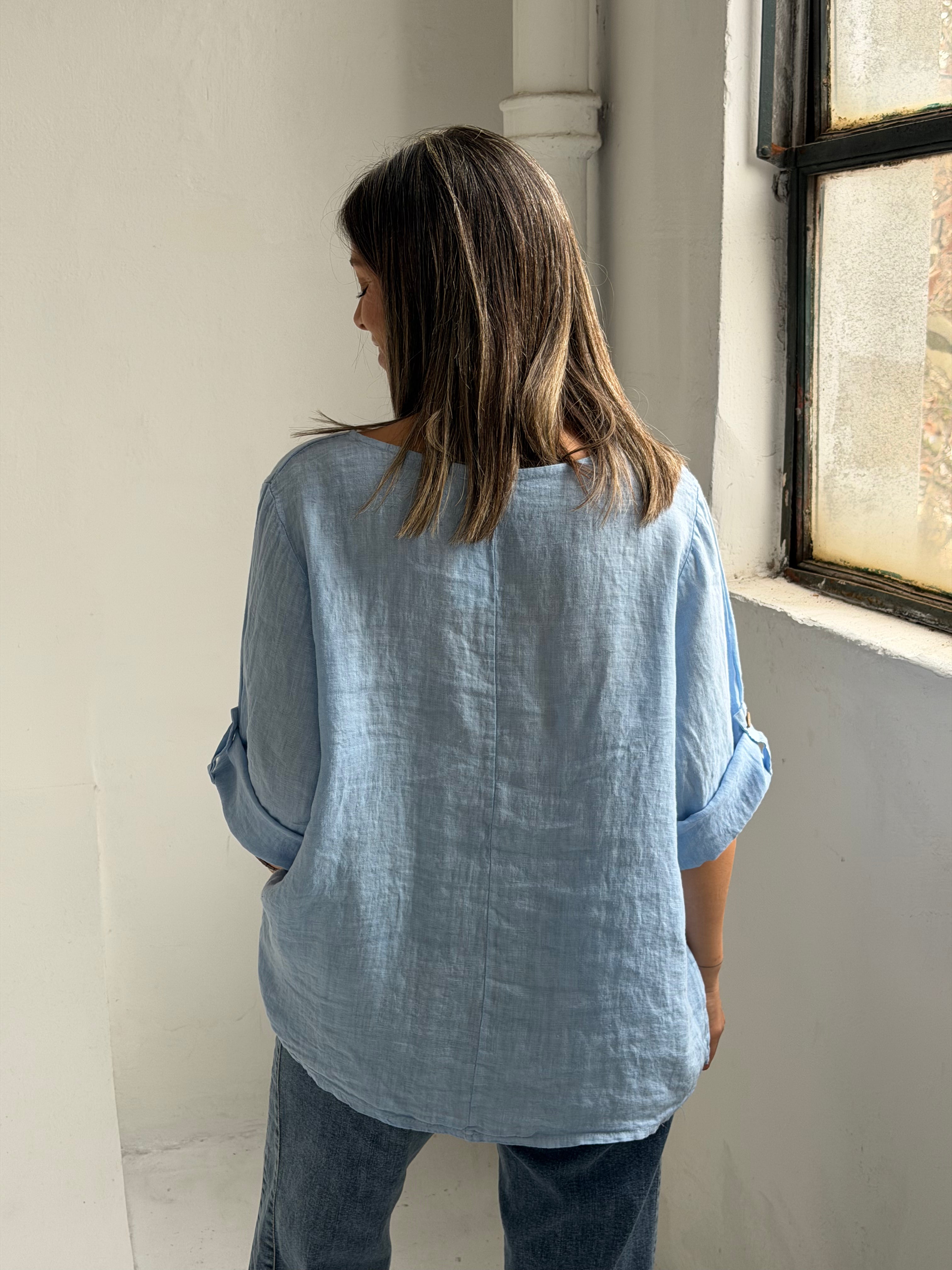 Blusa Zara Celeste