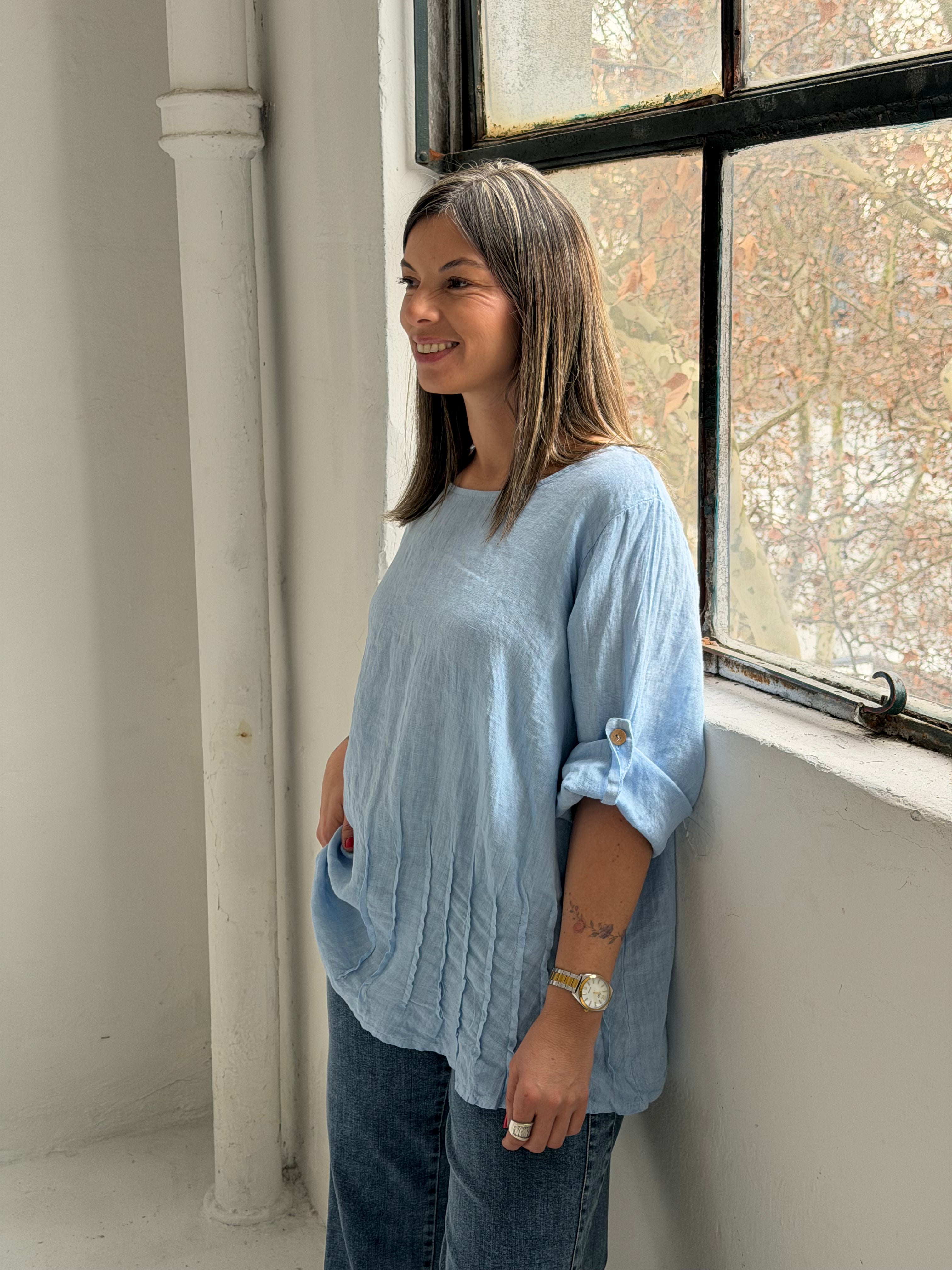 Blusa Zara Celeste