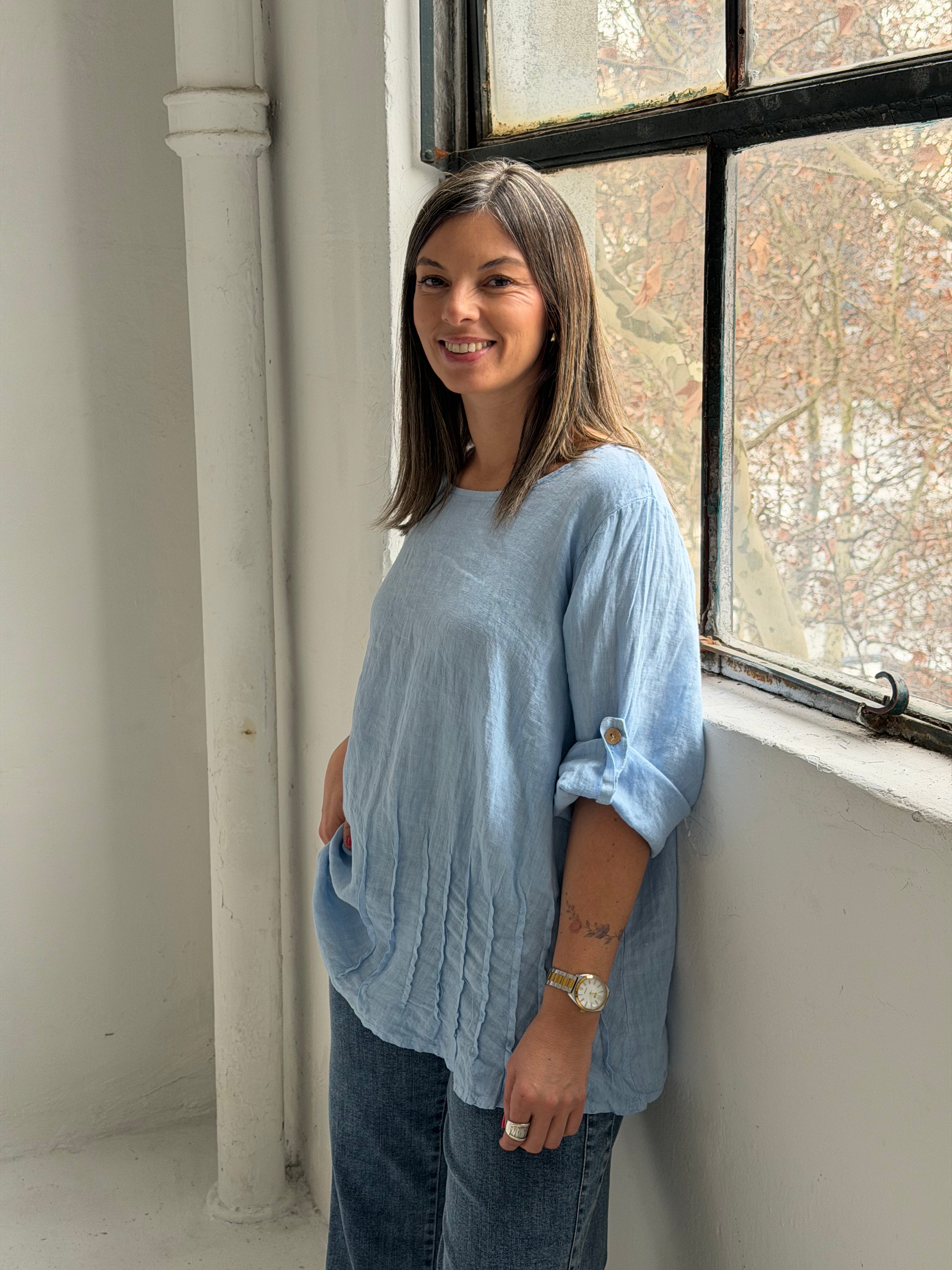 Blusa Zara Celeste