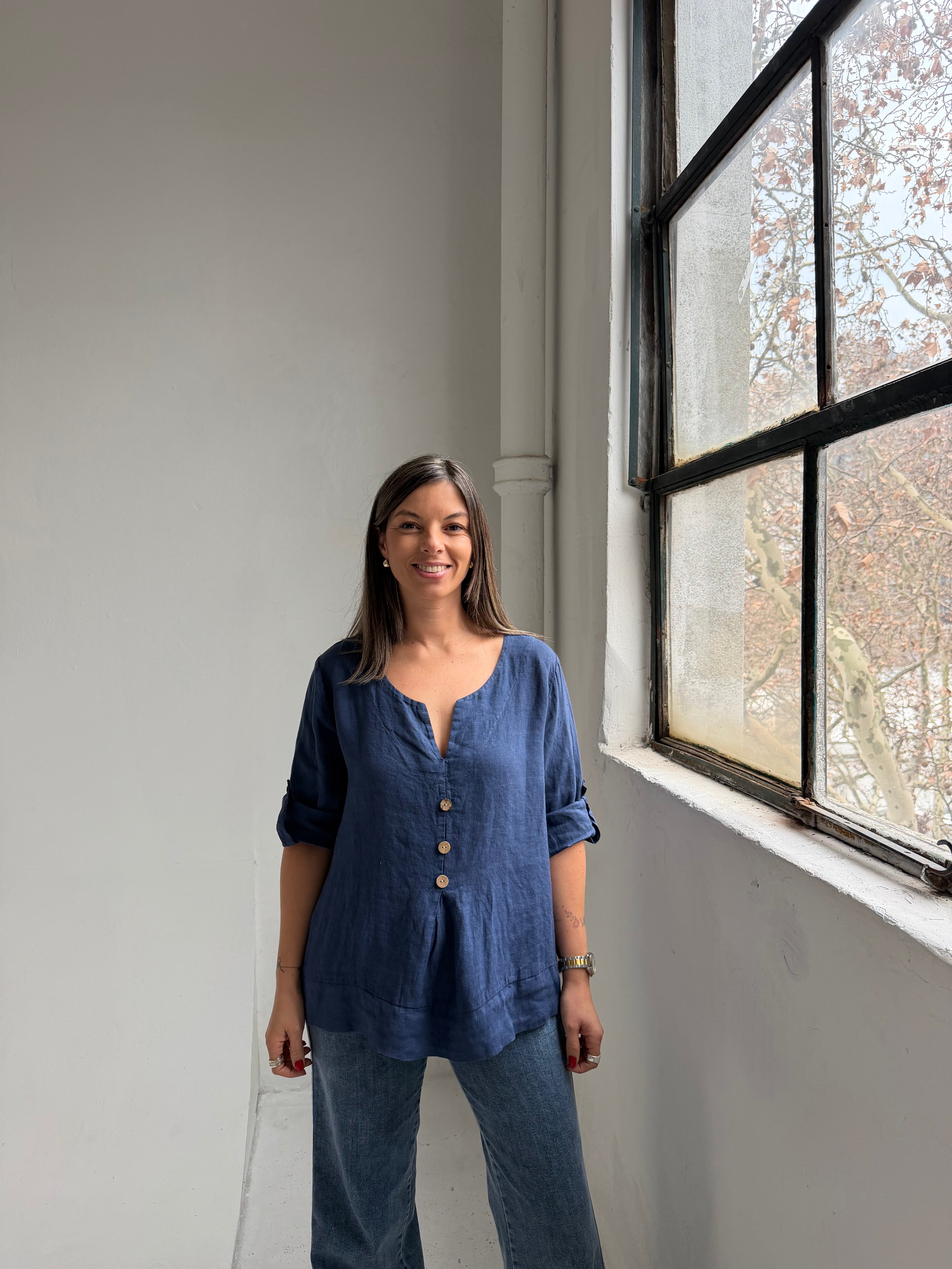 Blusa Roma Azul Marino