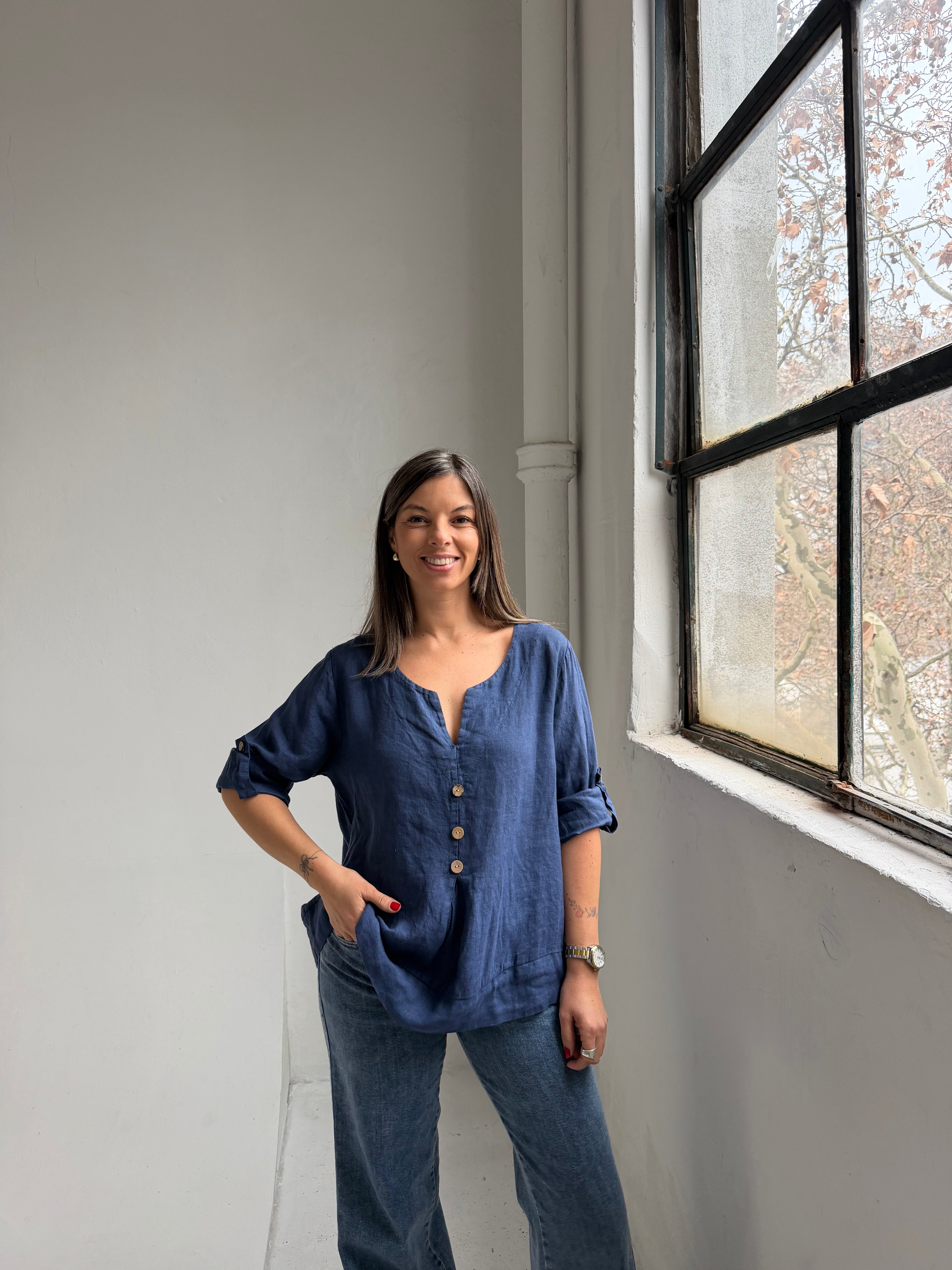 Blusa Roma Azul Marino