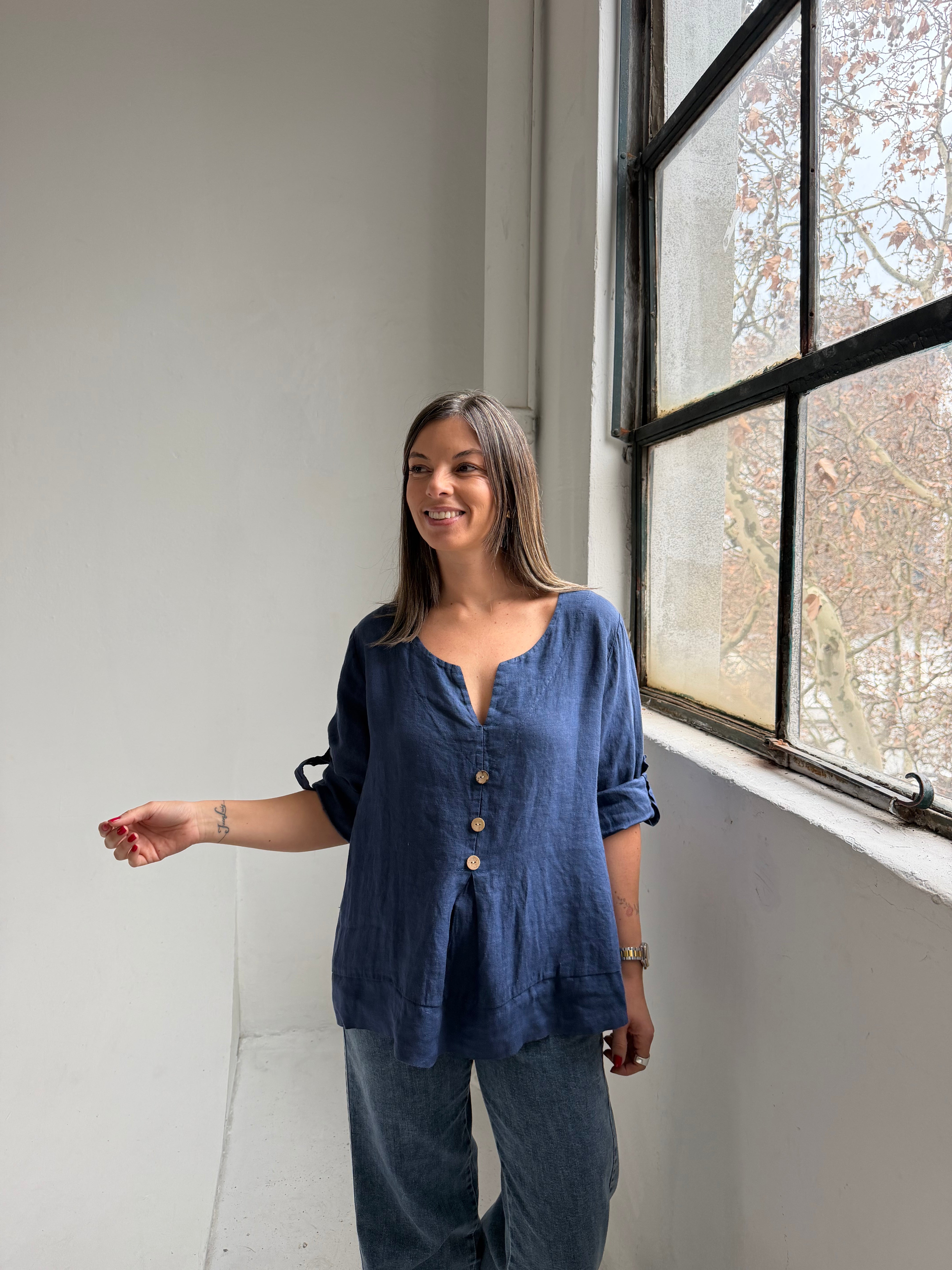 Blusa Roma Azul Marino