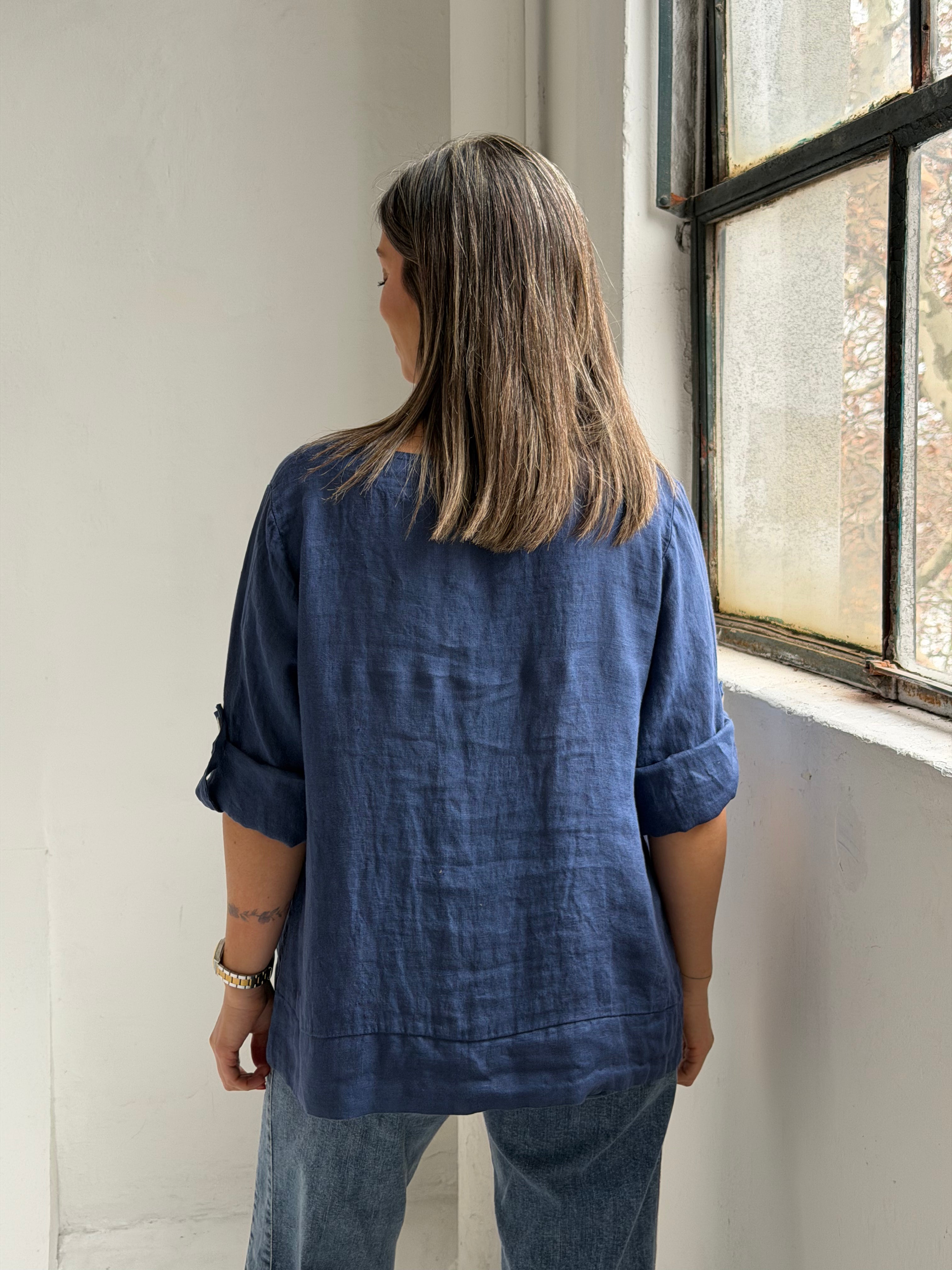 Blusa Roma Azul Marino
