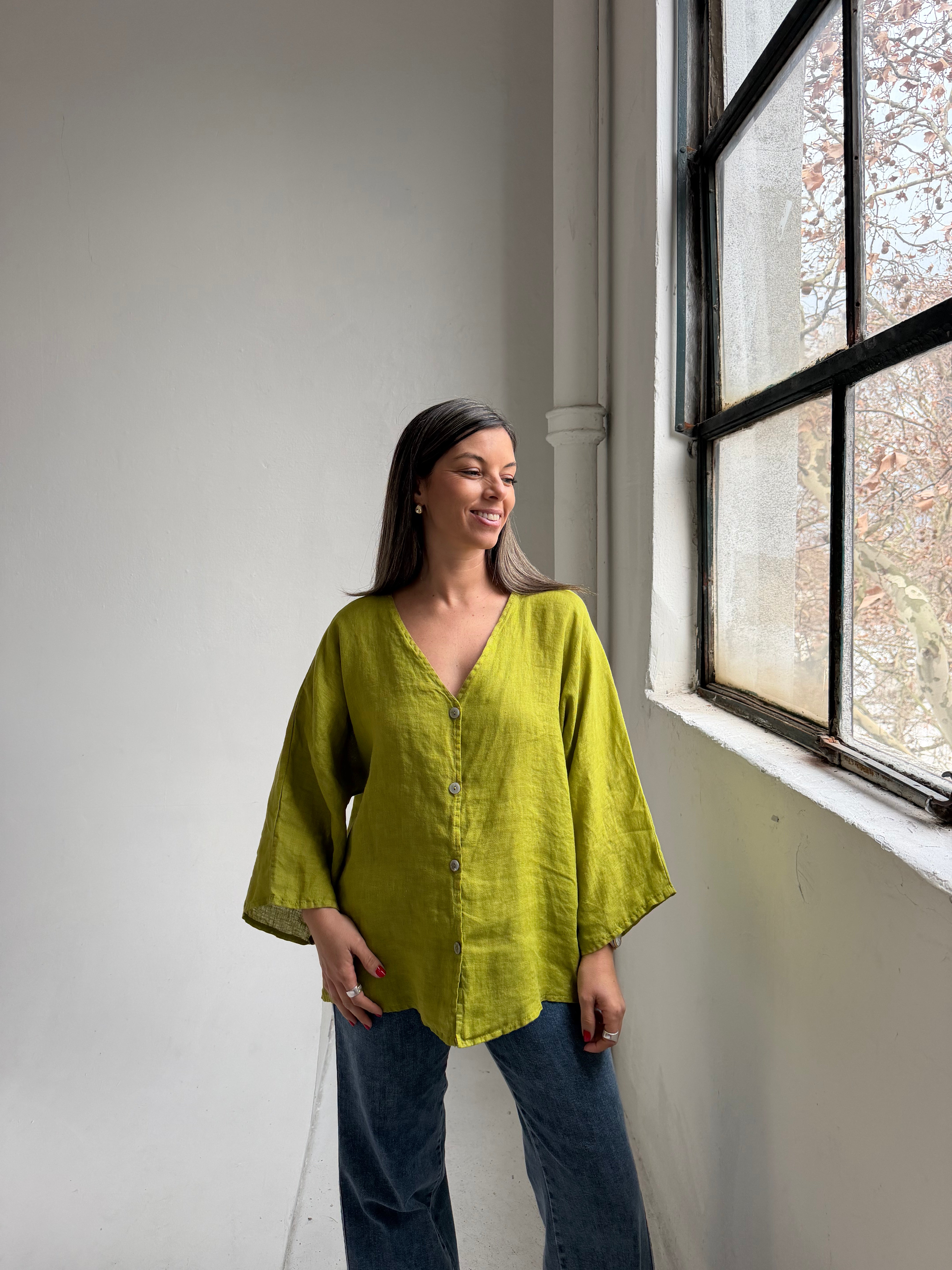Camisa Rubi Verde Pistacho