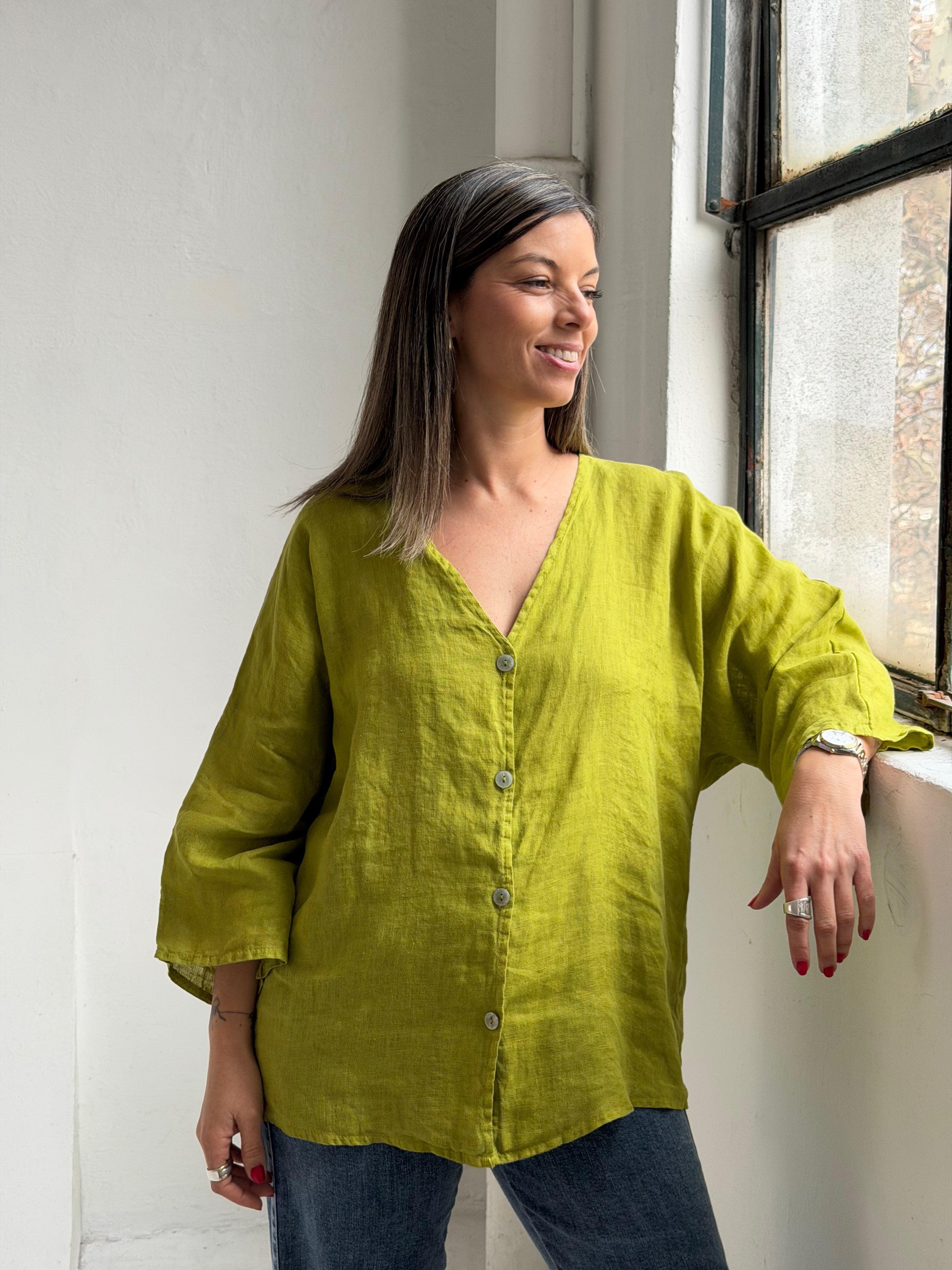 Camisa Rubi Verde Pistacho