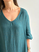 Vestido Grecia Verde petróleo
