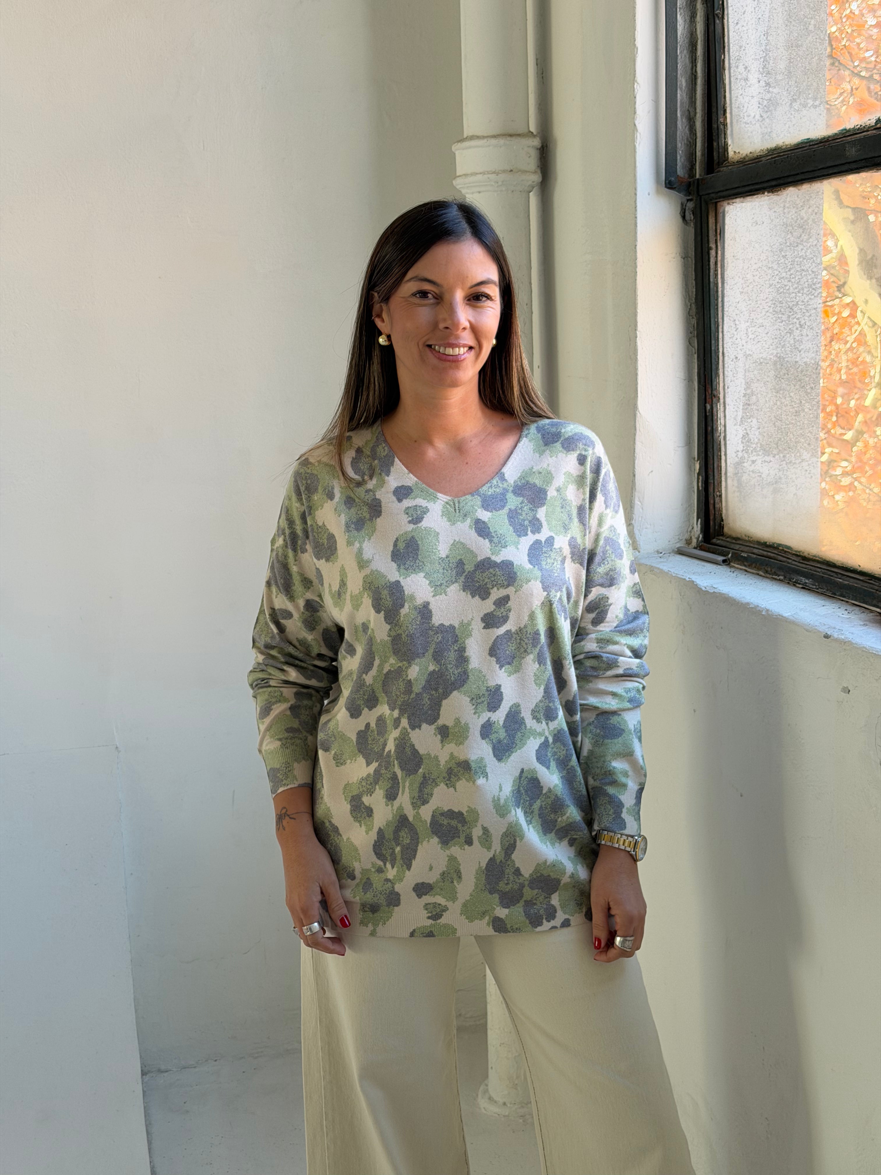 Sweater Print original verde claro