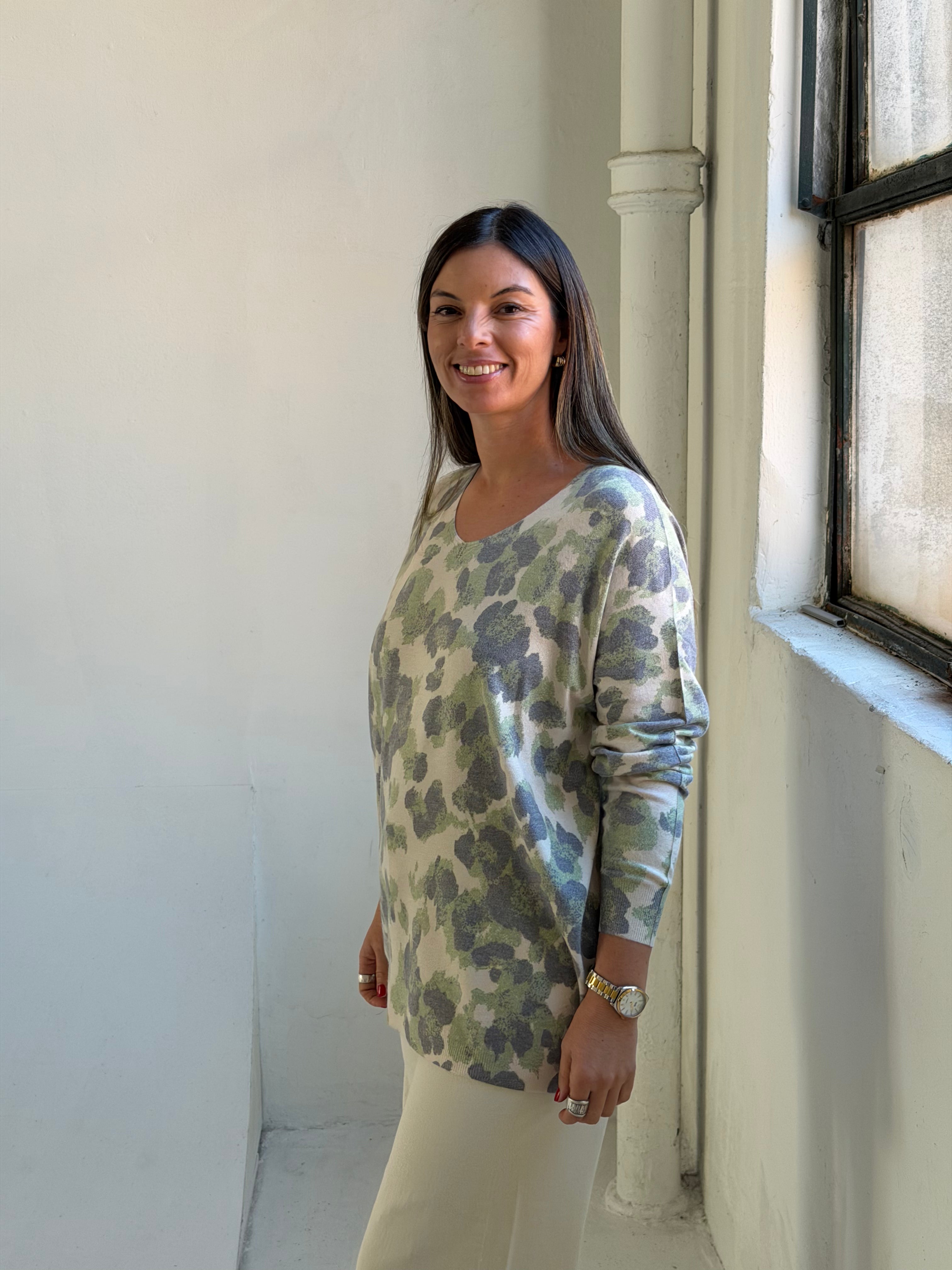 Sweater Print original verde claro