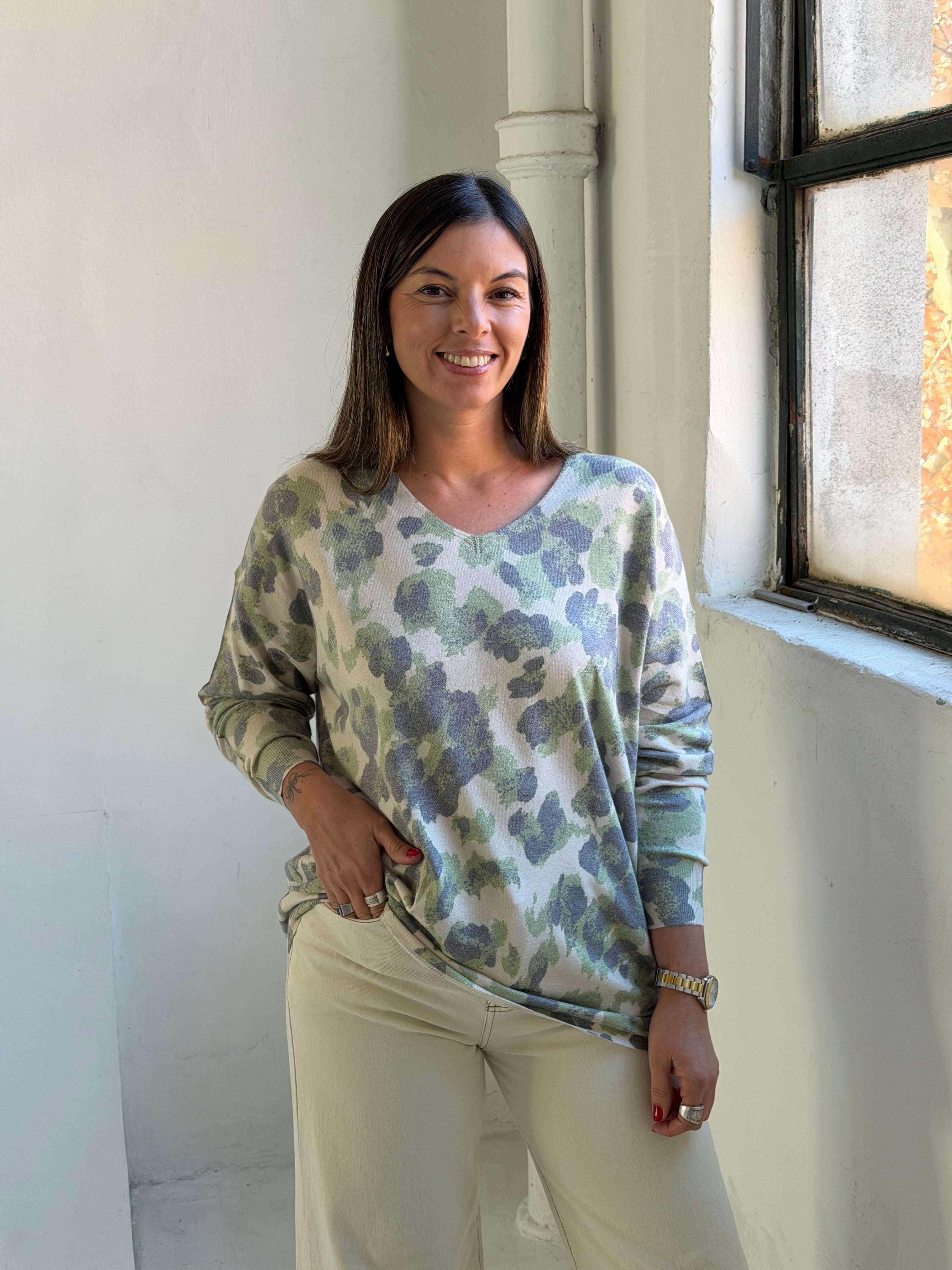 Sweater Print original verde claro
