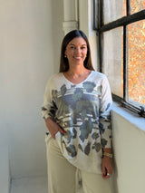 Sweater Print Oro verde