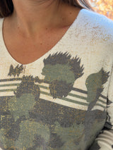 Sweater Print Oro verde