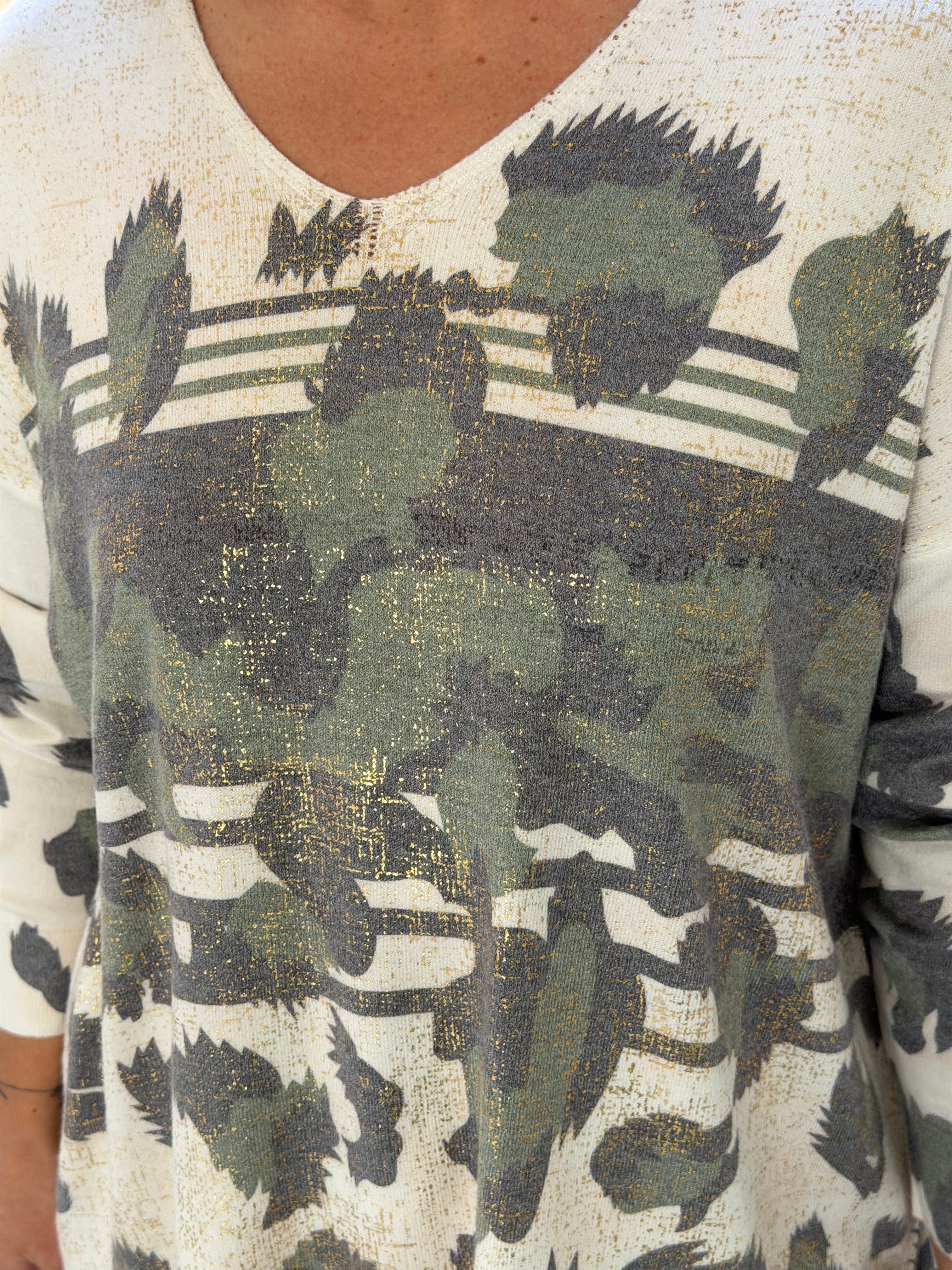 Sweater Print Oro verde