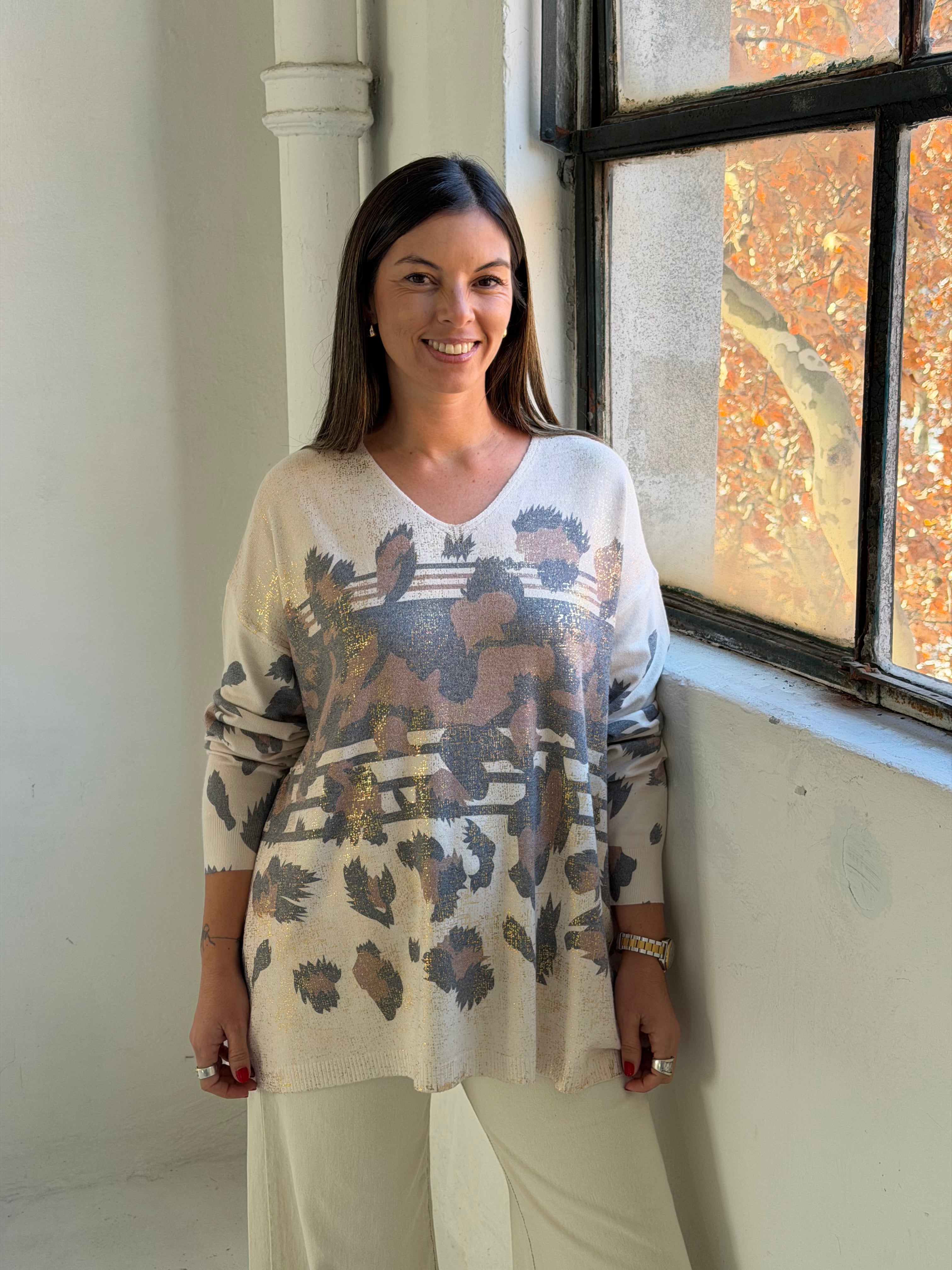 Sweater Print Oro Choco