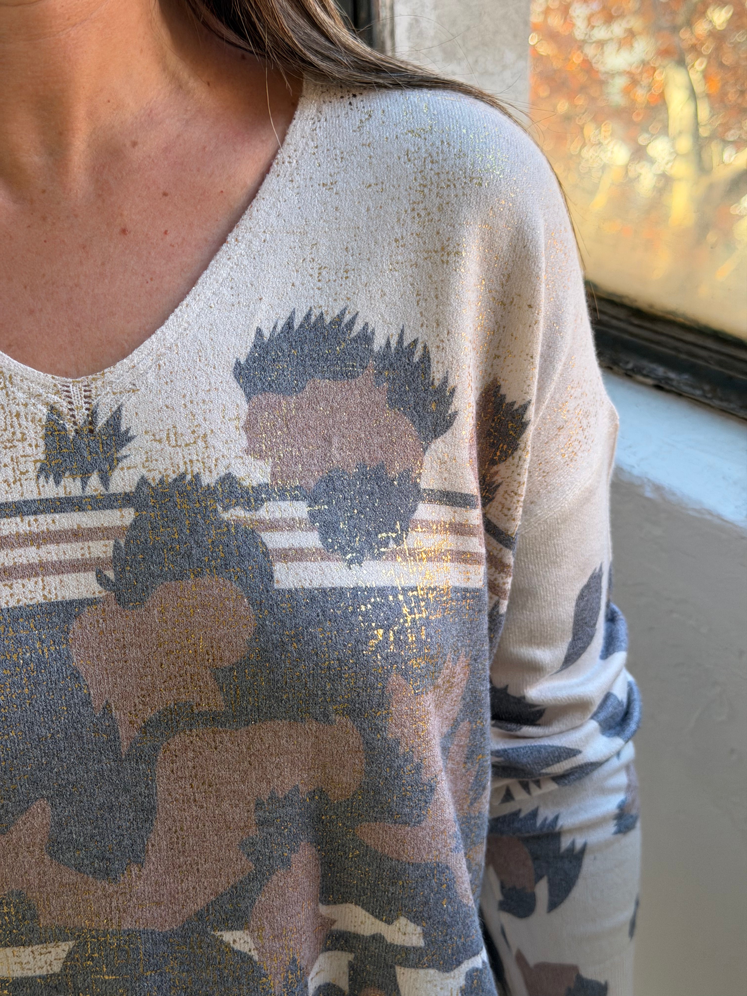 Sweater Print Oro Choco