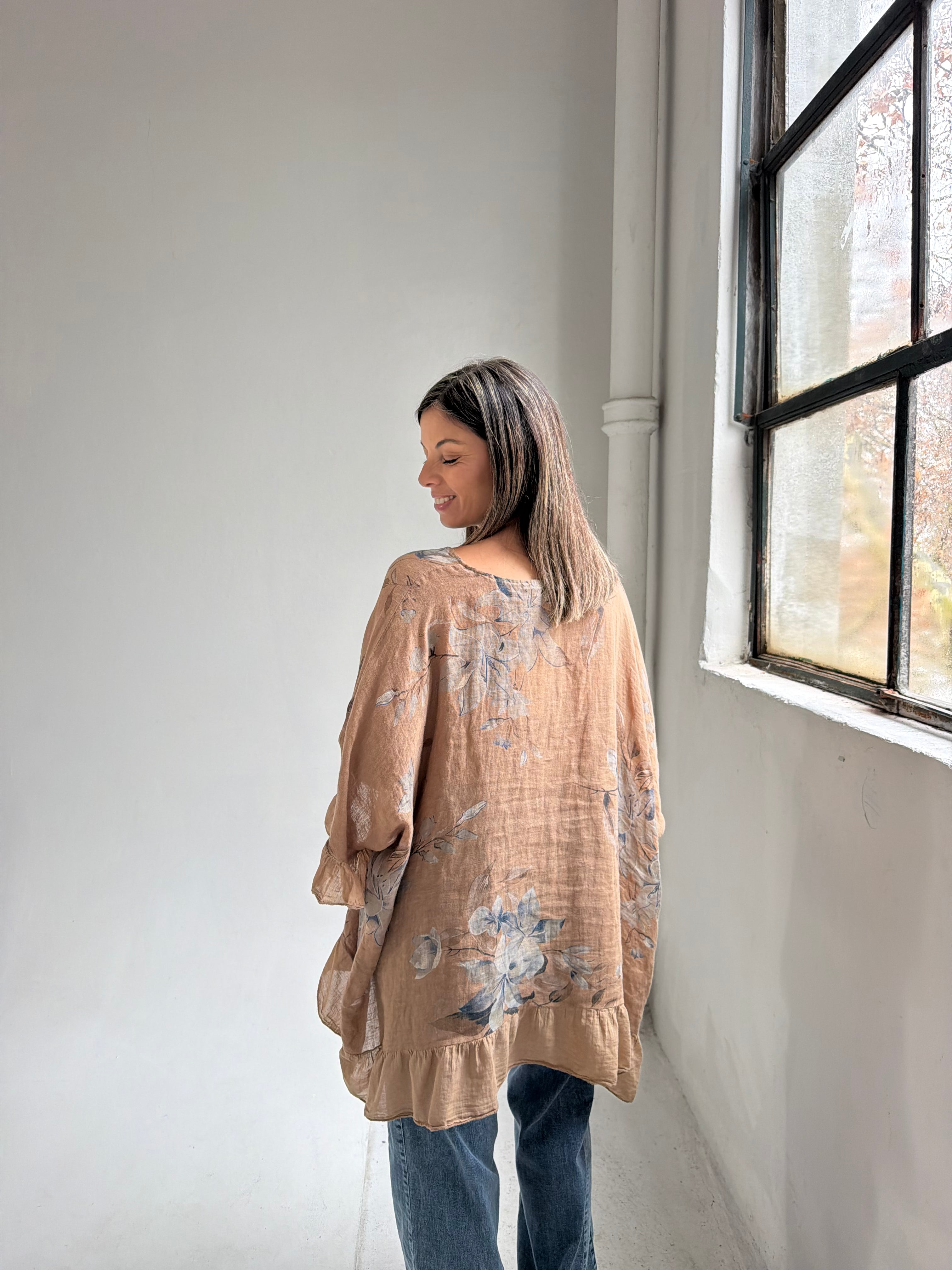 Blusa Volado Camel