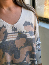 Sweater Print Oro Camel
