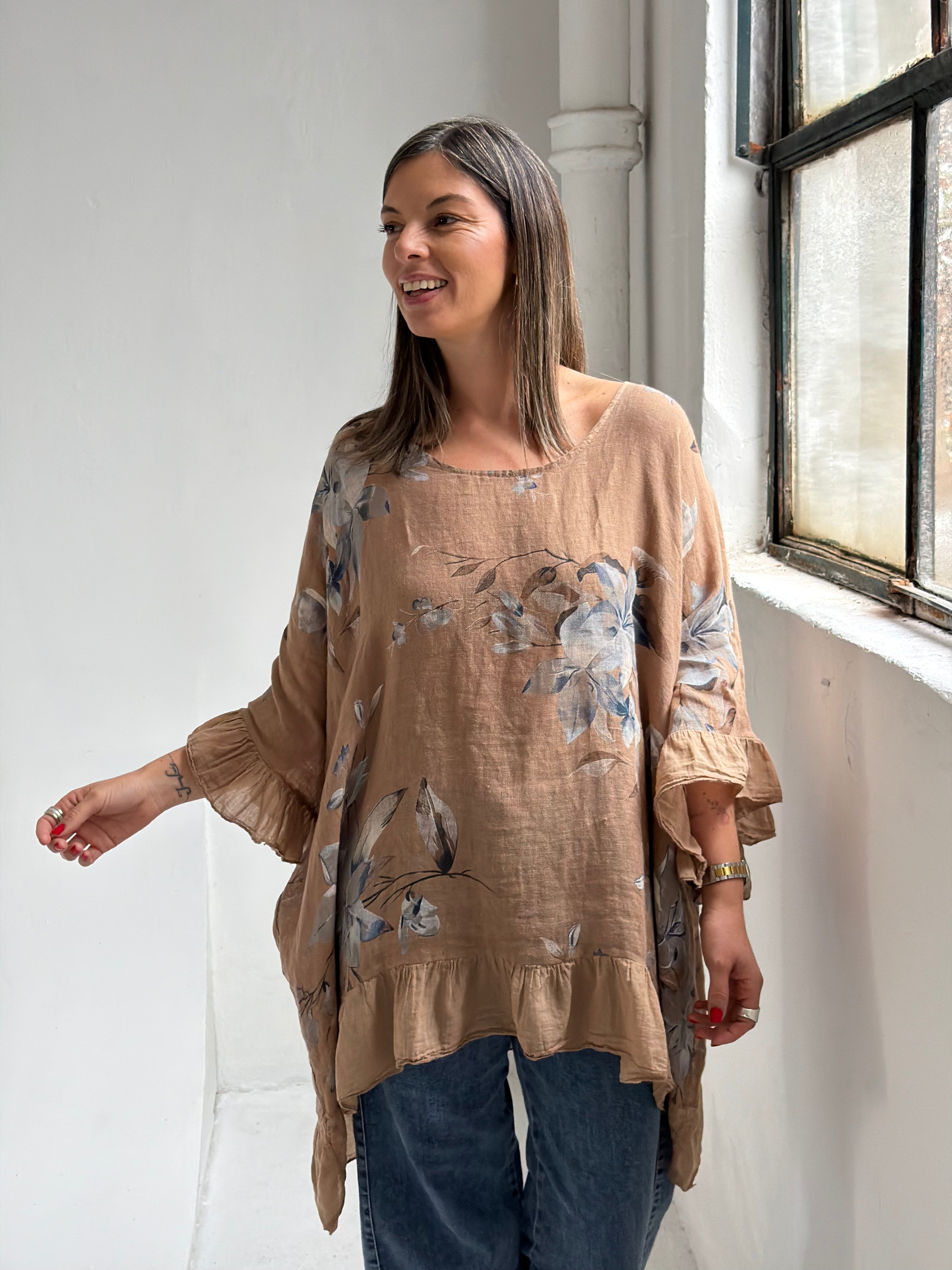 Blusa Volado Camel
