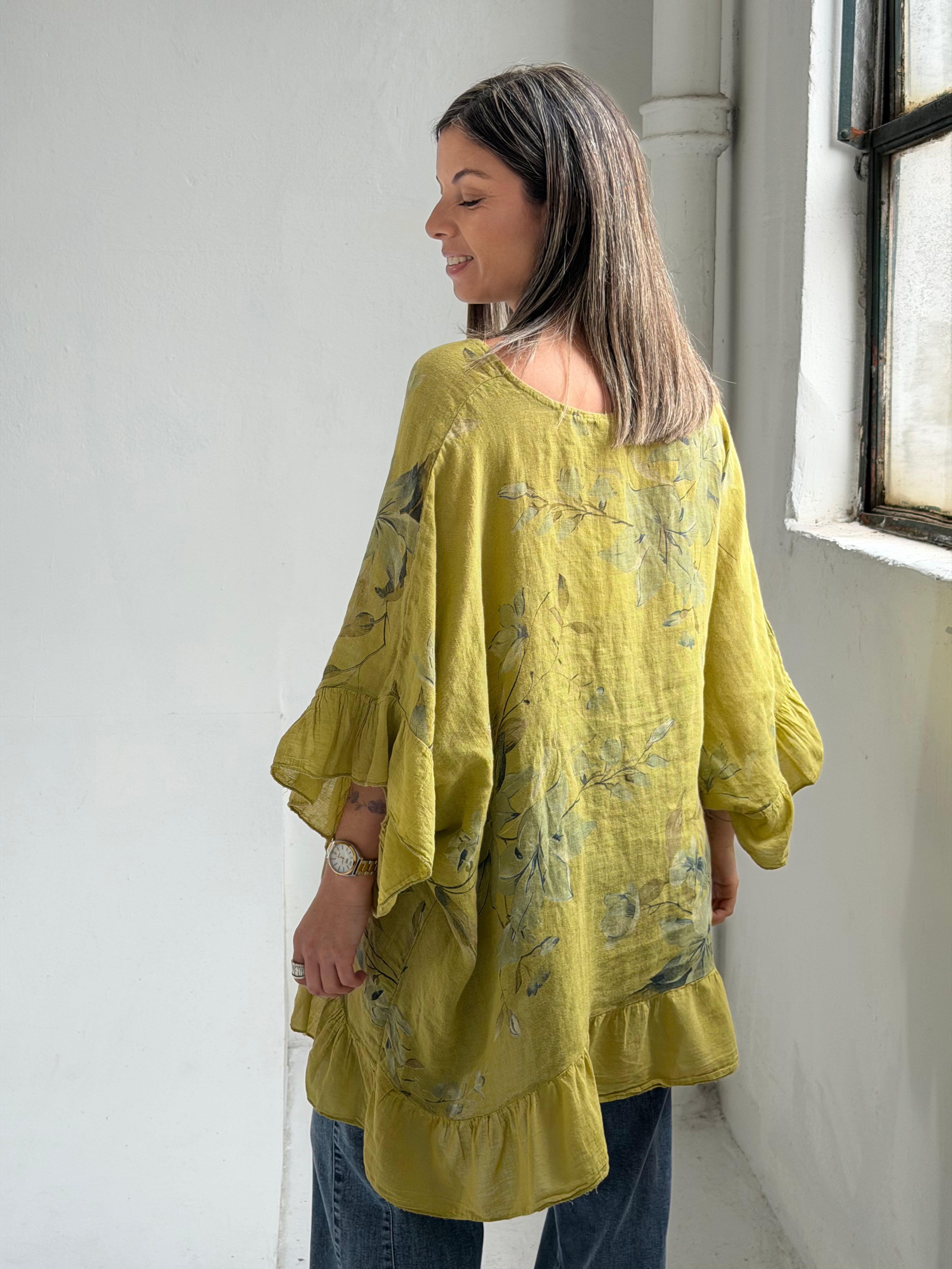 Blusa Volado Pistacho