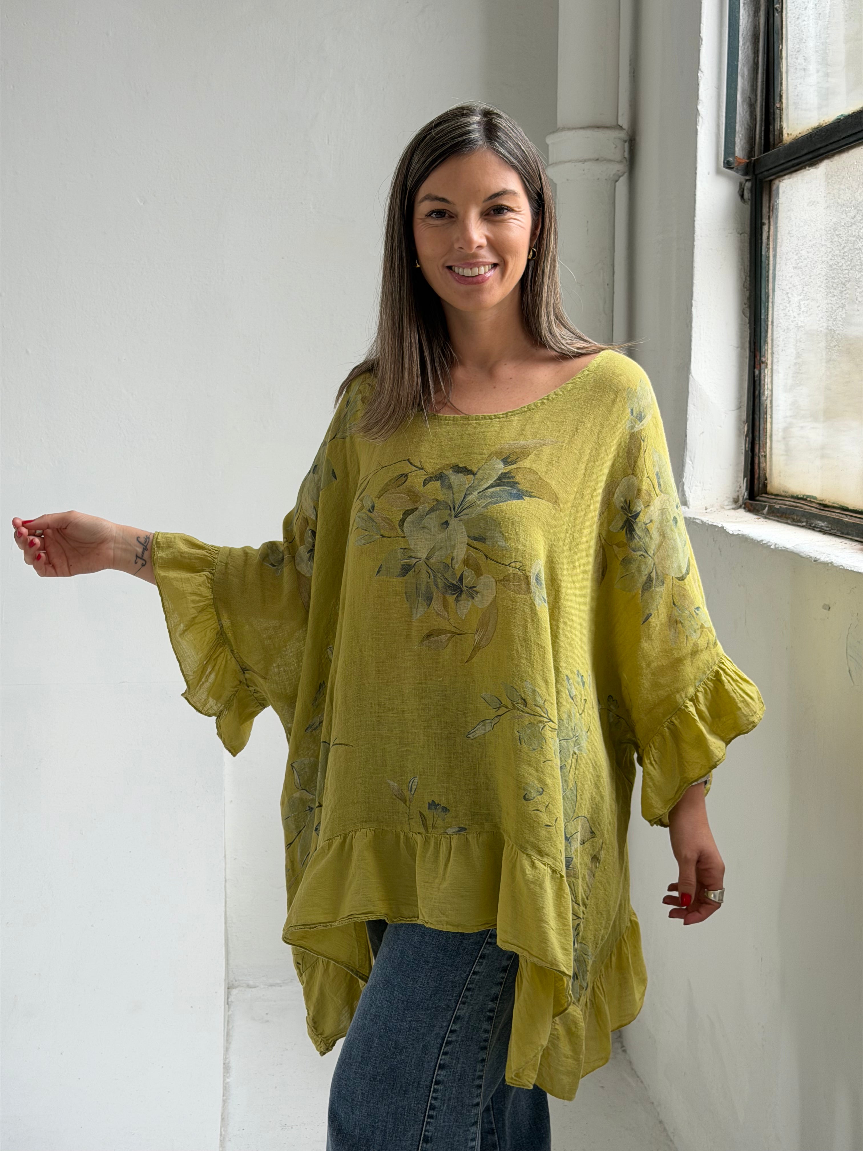 Blusa Volado Pistacho