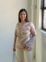 Sweater Print Beige