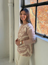 Sweater Print Beige