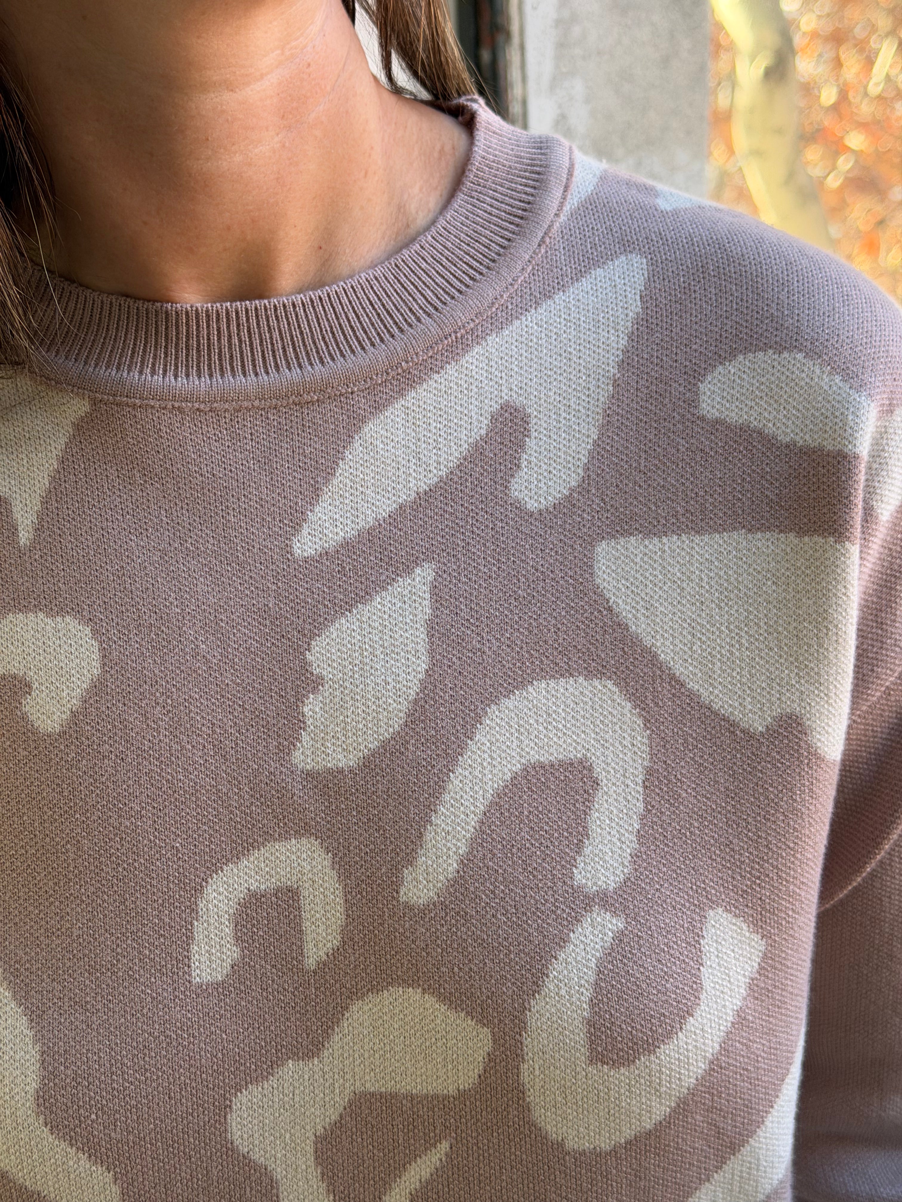 Sweater Print Beige