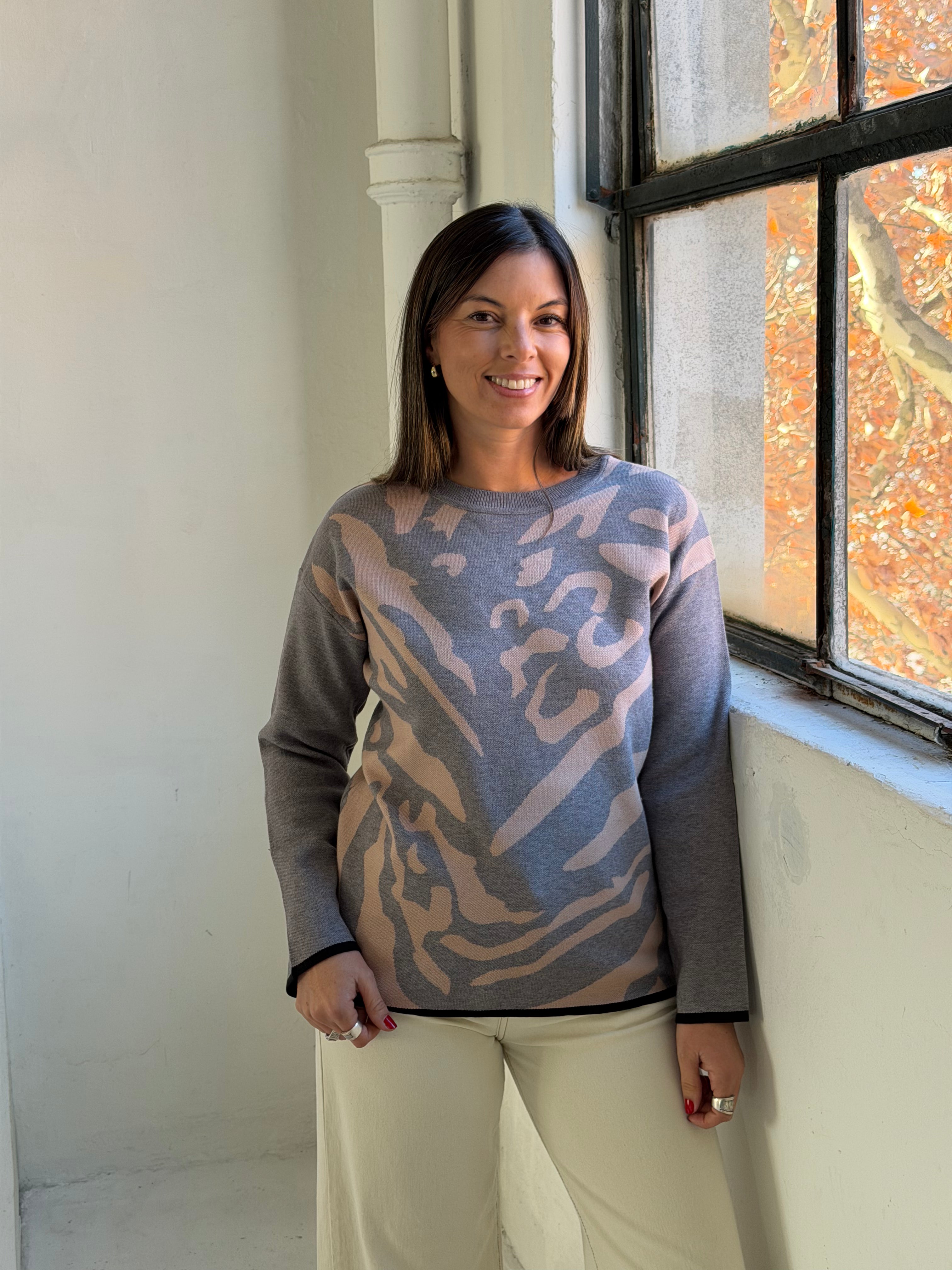 Sweater Print Gris
